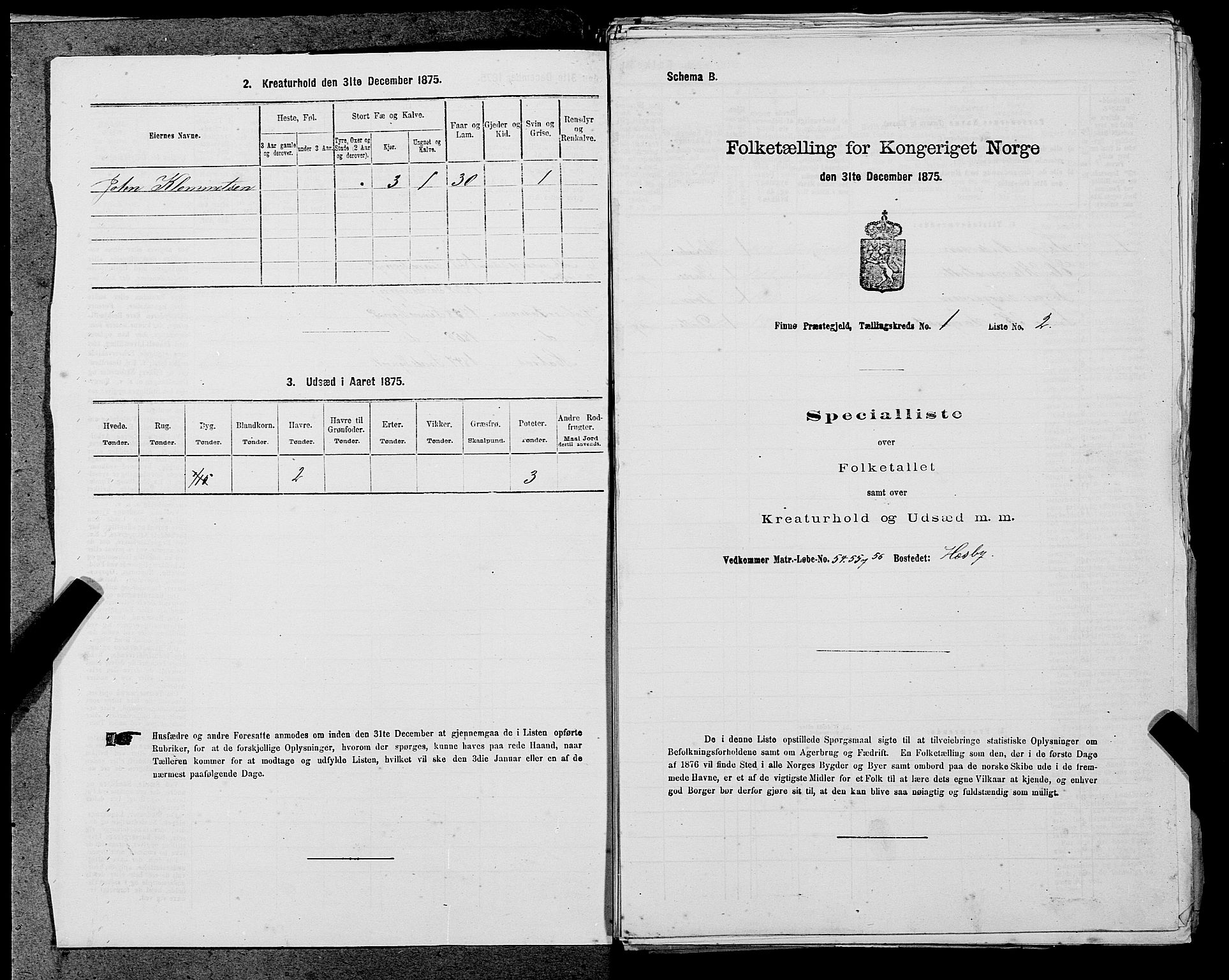 SAST, 1875 census for 1141P Finnøy, 1875, p. 39