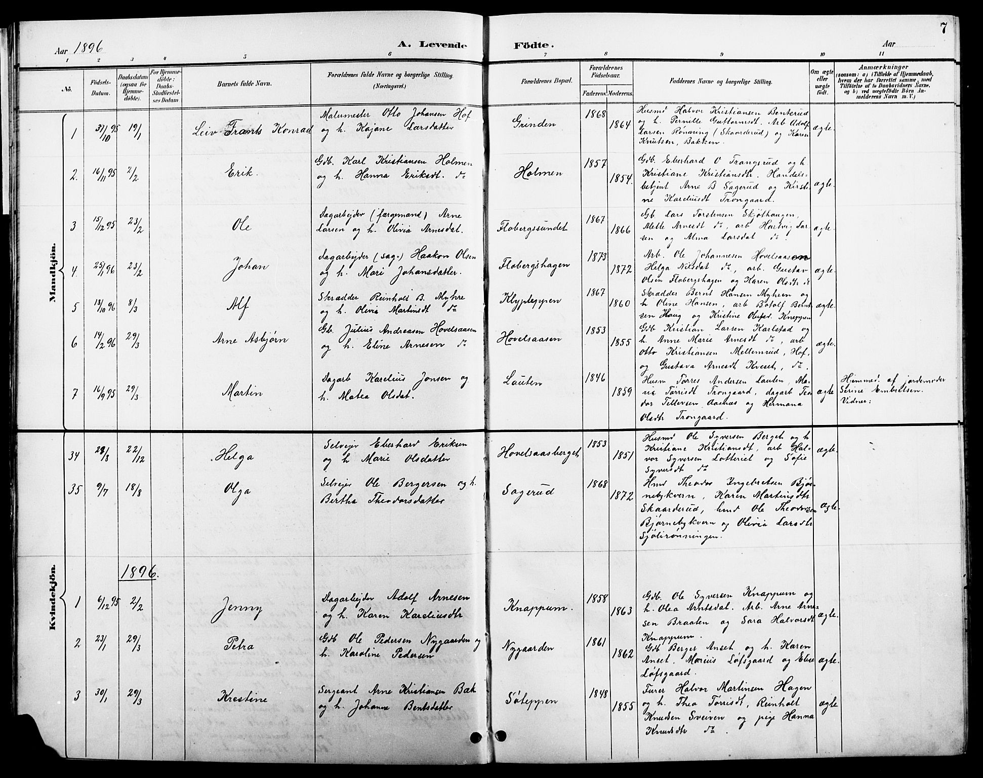 Åsnes prestekontor, AV/SAH-PREST-042/H/Ha/Hab/L0004: Parish register (copy) no. 4, 1895-1909, p. 7