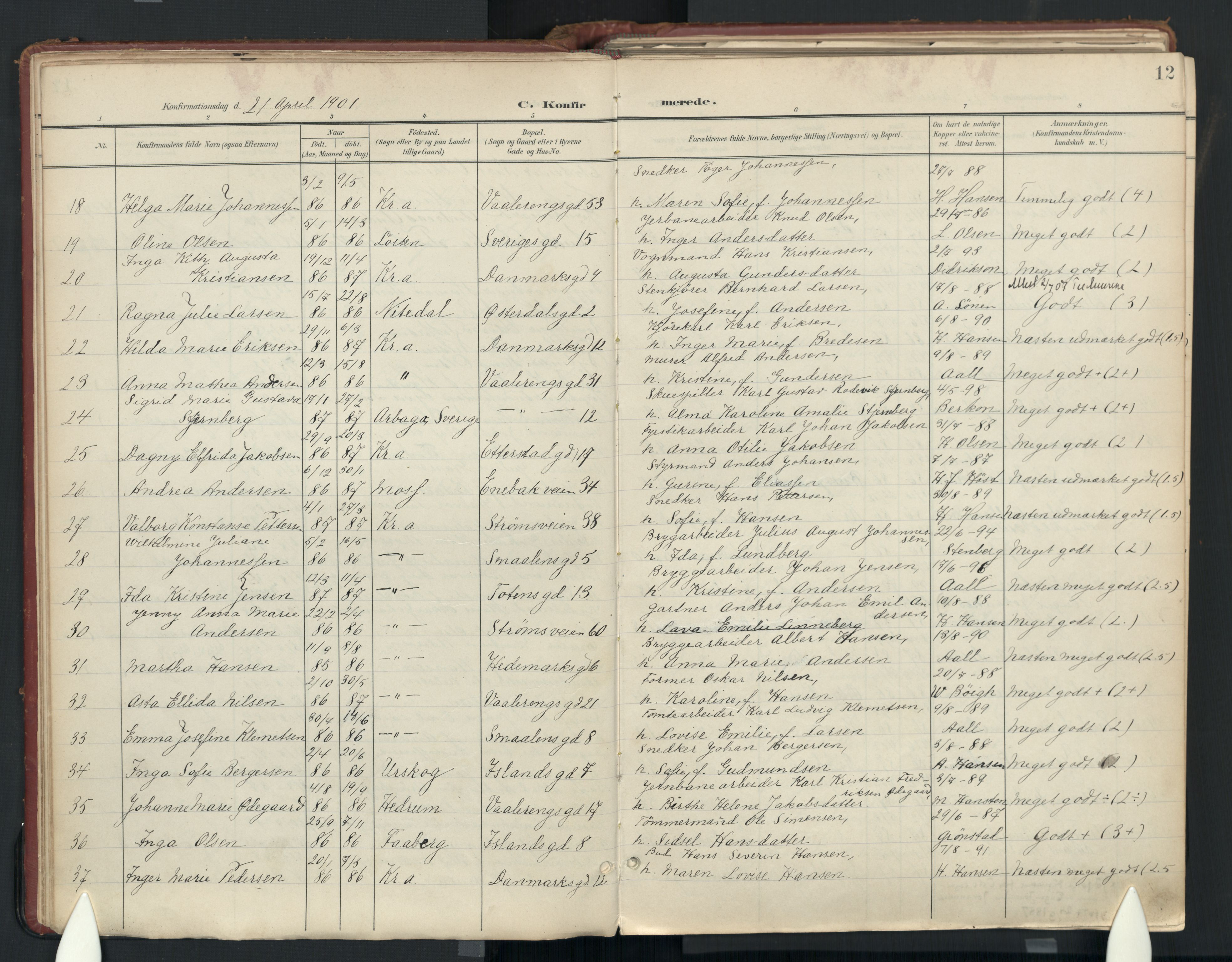 Vålerengen prestekontor Kirkebøker, SAO/A-10878: Parish register (official) no. 3a, 1900-1925, p. 12