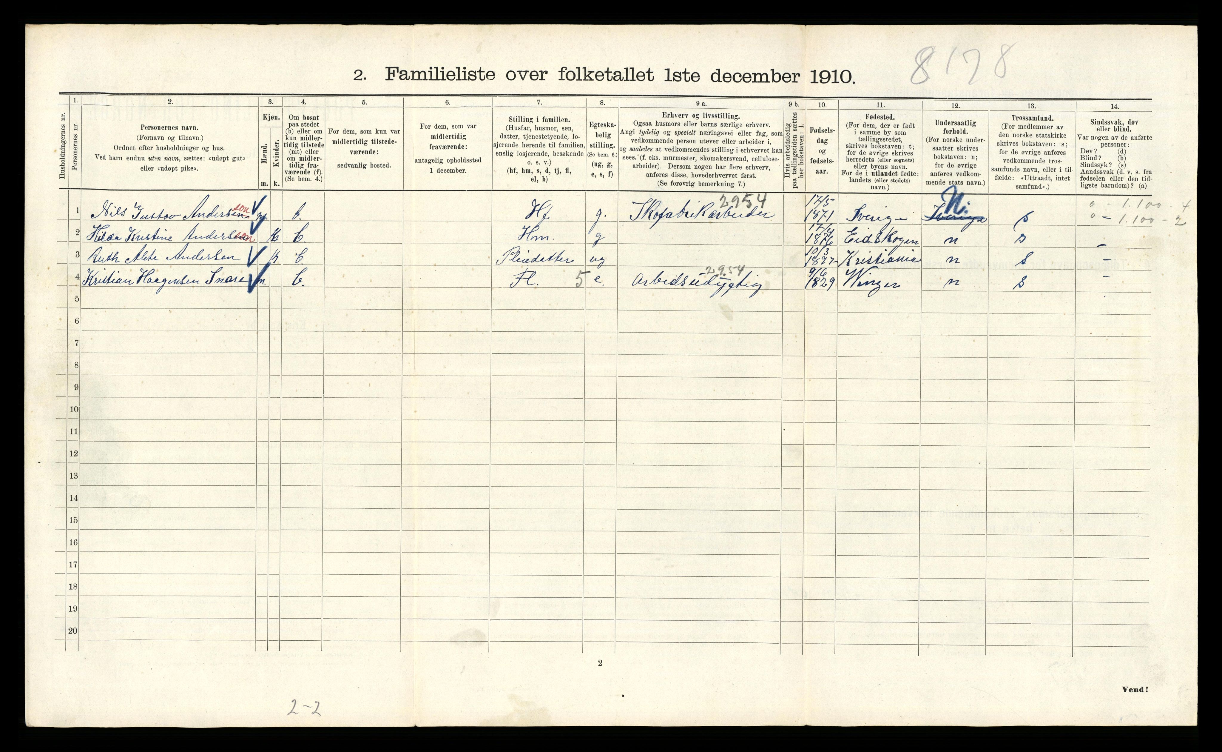 RA, 1910 census for Kristiania, 1910, p. 51142