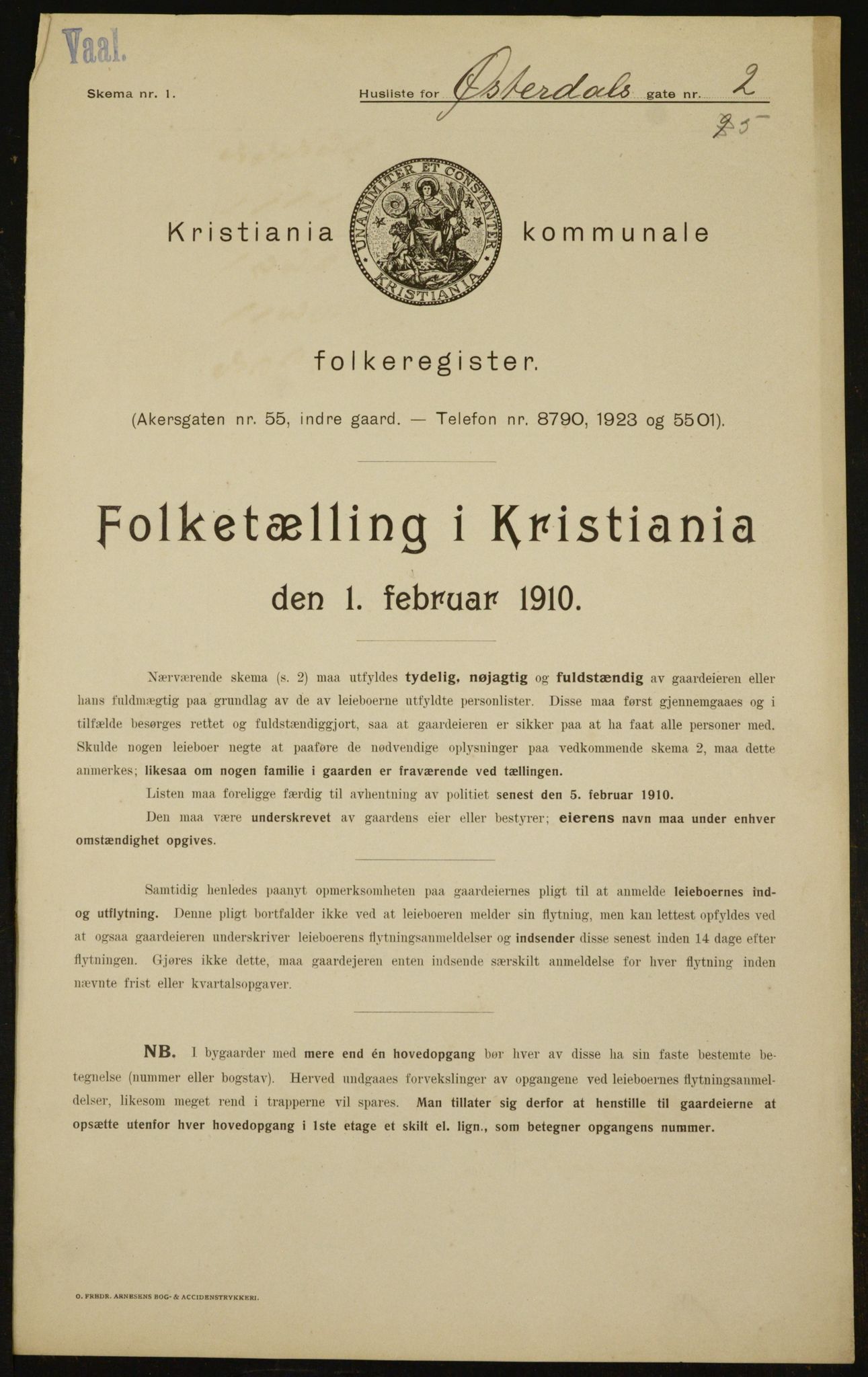 OBA, Municipal Census 1910 for Kristiania, 1910, p. 122245