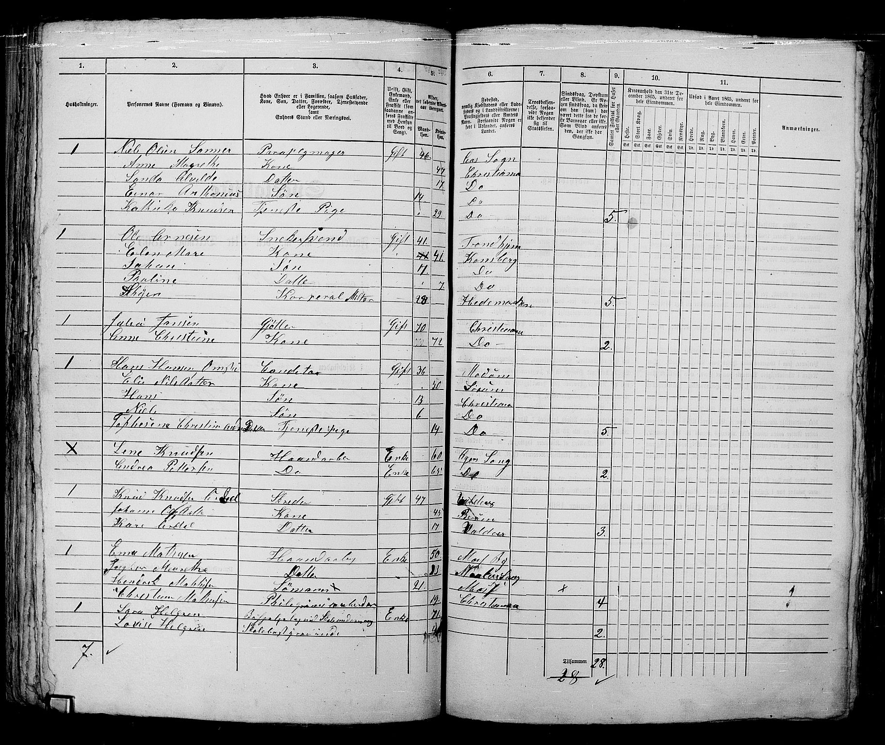 RA, 1865 census for Kristiania, 1865, p. 1871