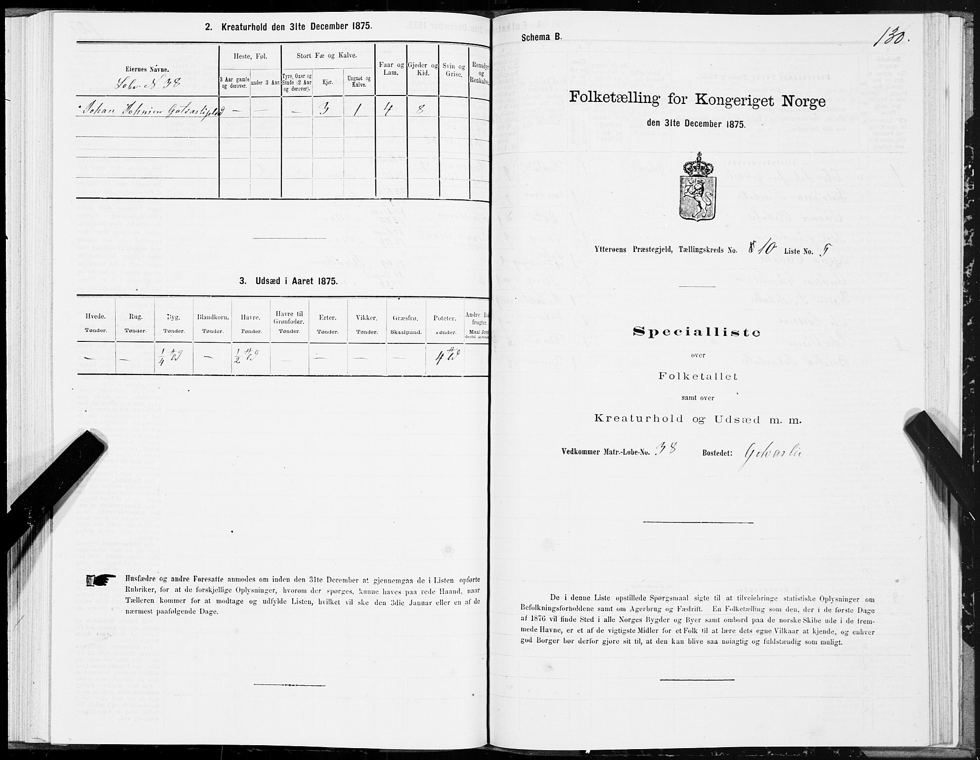 SAT, 1875 census for 1722P Ytterøy, 1875, p. 5130