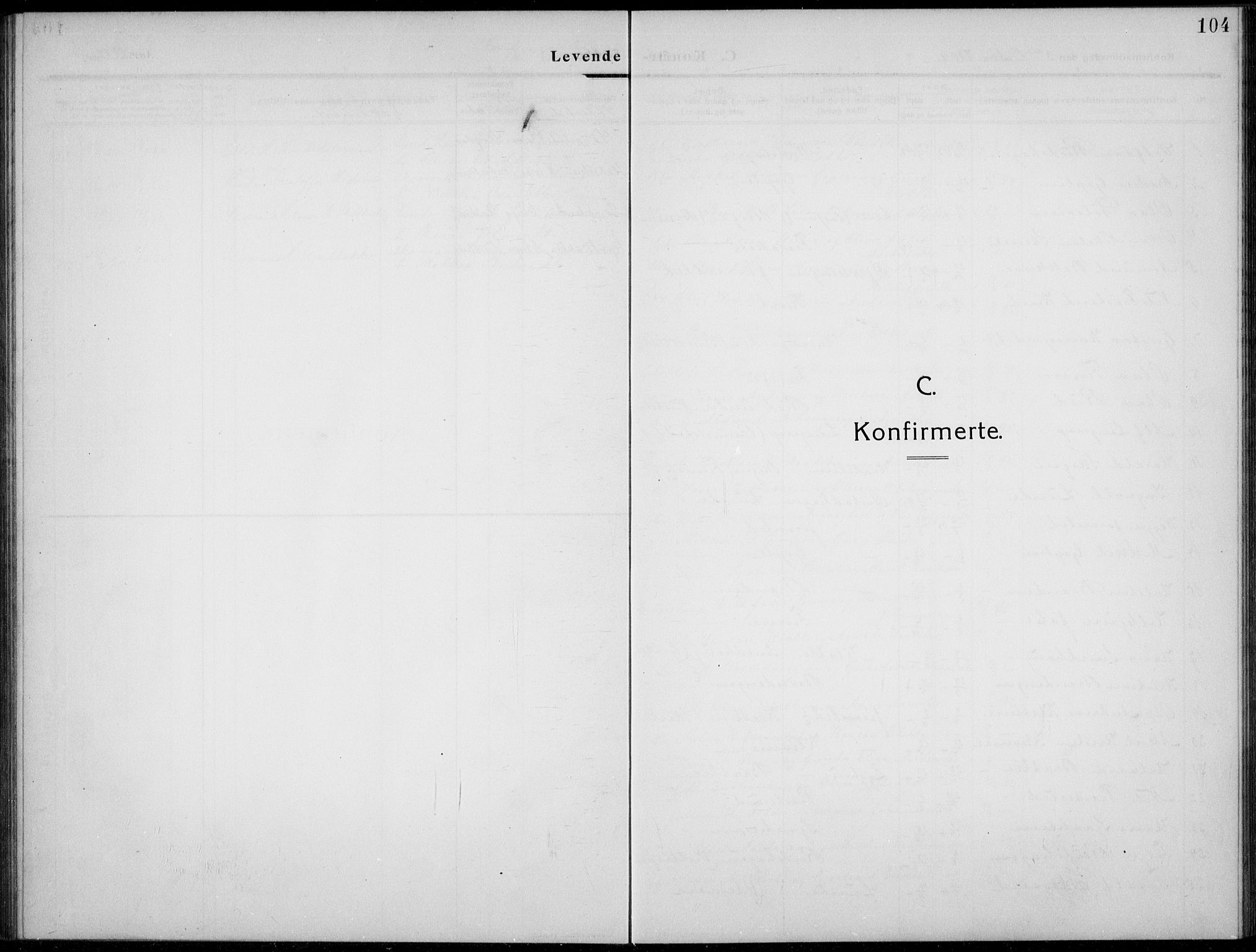 Nordre Land prestekontor, SAH/PREST-124/H/Ha/Hab/L0002: Parish register (copy) no. 2, 1909-1934, p. 104