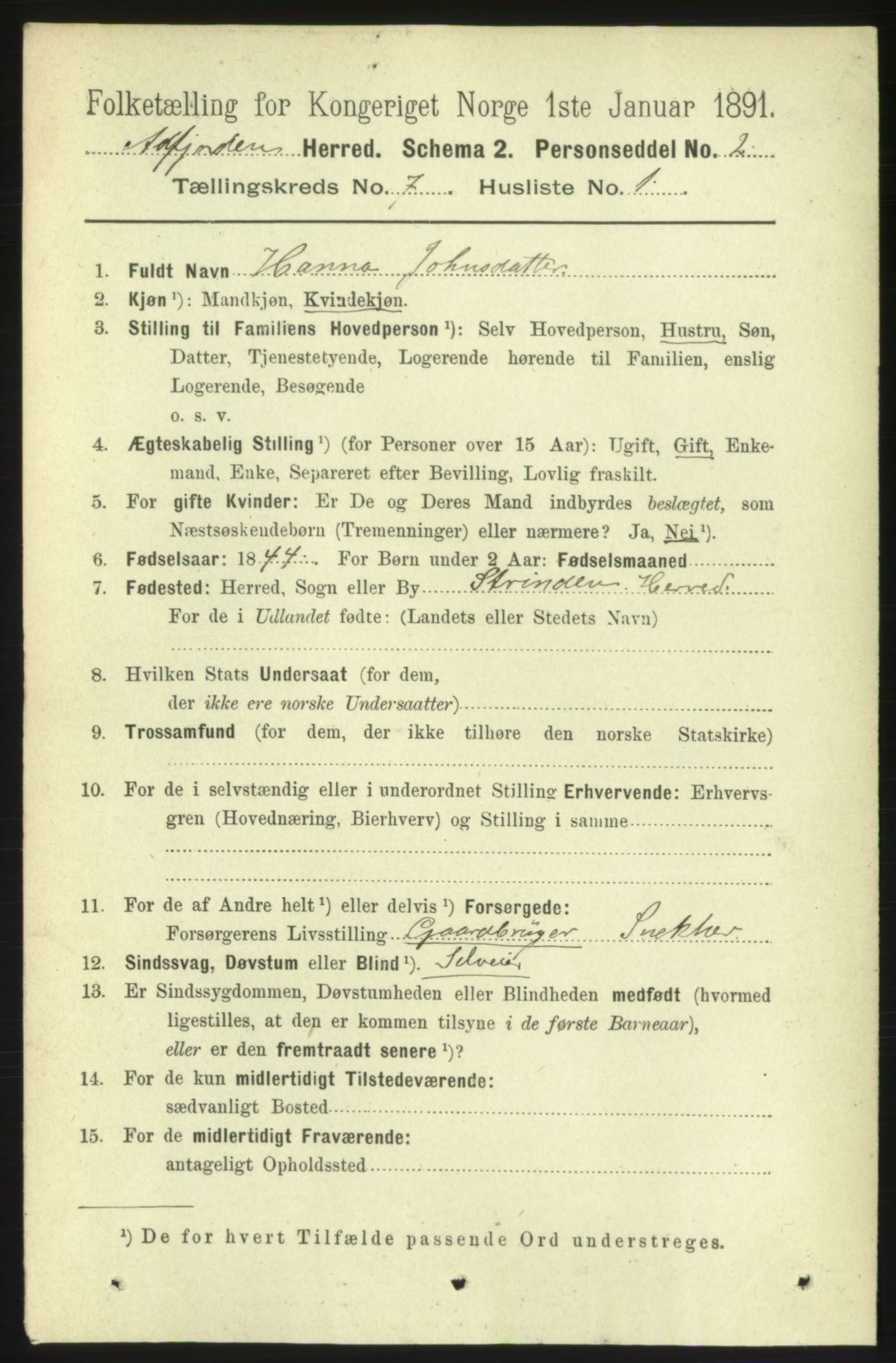 RA, 1891 census for 1630 Åfjord, 1891, p. 1707