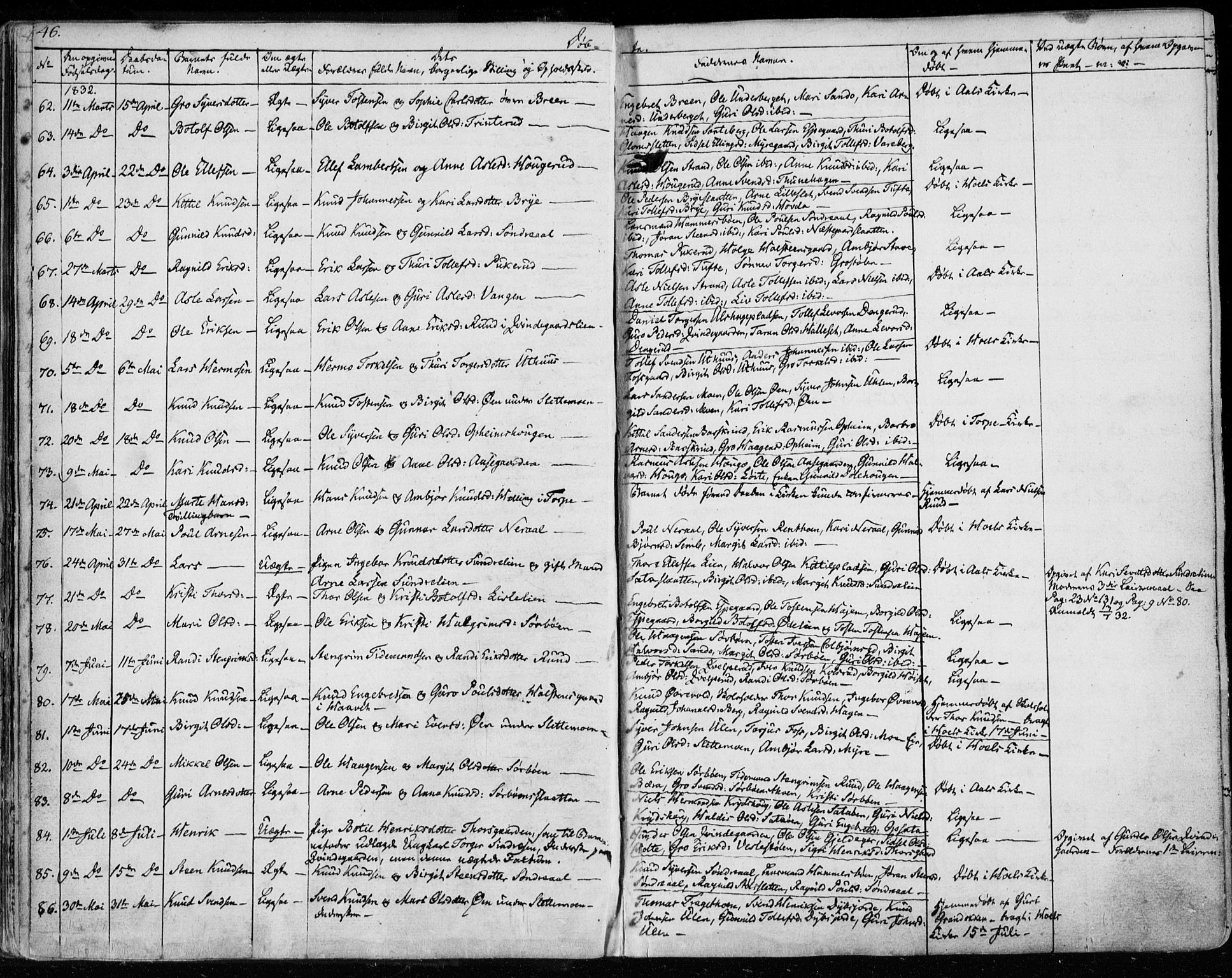 Ål kirkebøker, SAKO/A-249/F/Fa/L0005: Parish register (official) no. I 5, 1825-1848, p. 46