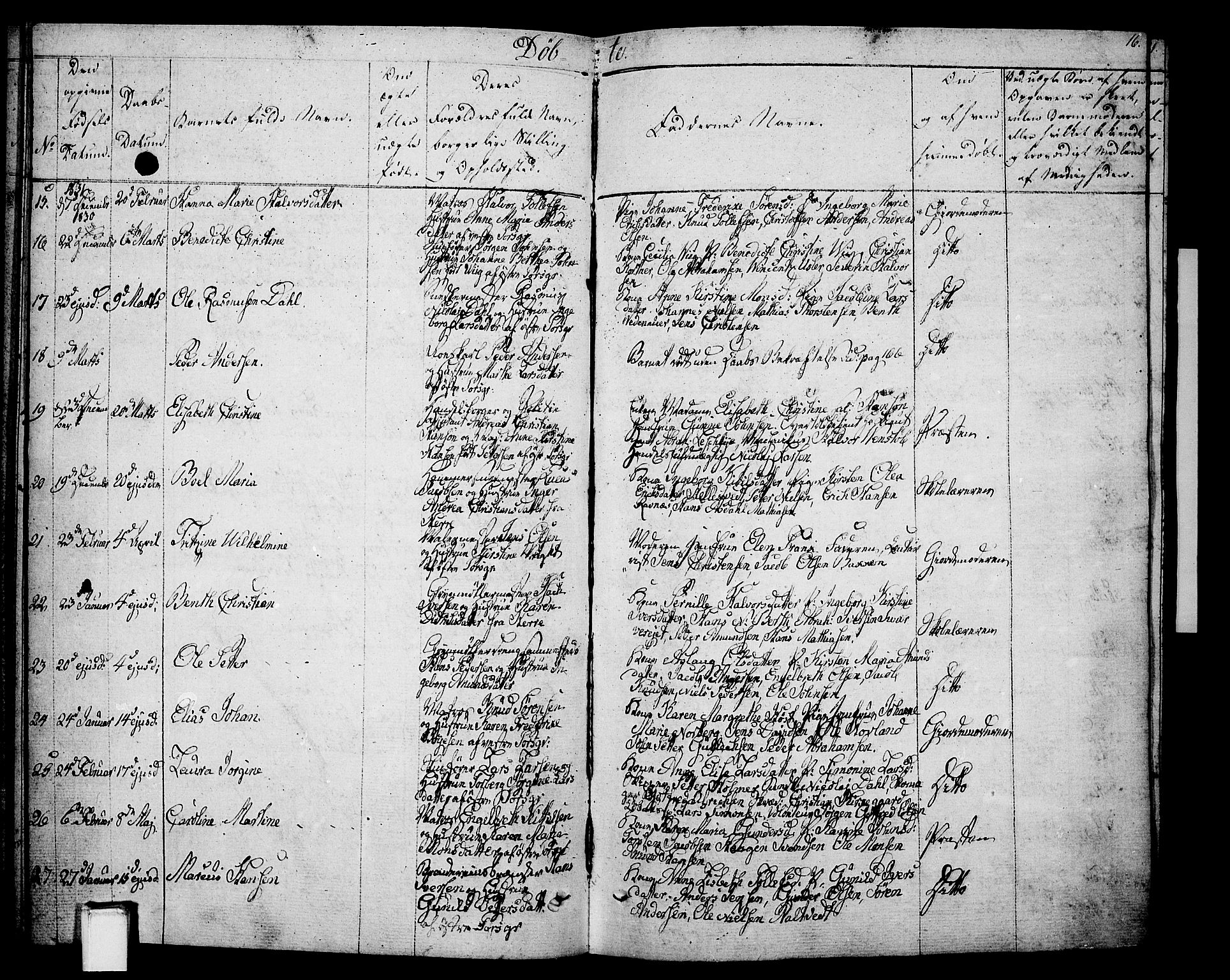 Porsgrunn kirkebøker , AV/SAKO-A-104/F/Fa/L0005: Parish register (official) no. 5, 1828-1840, p. 16