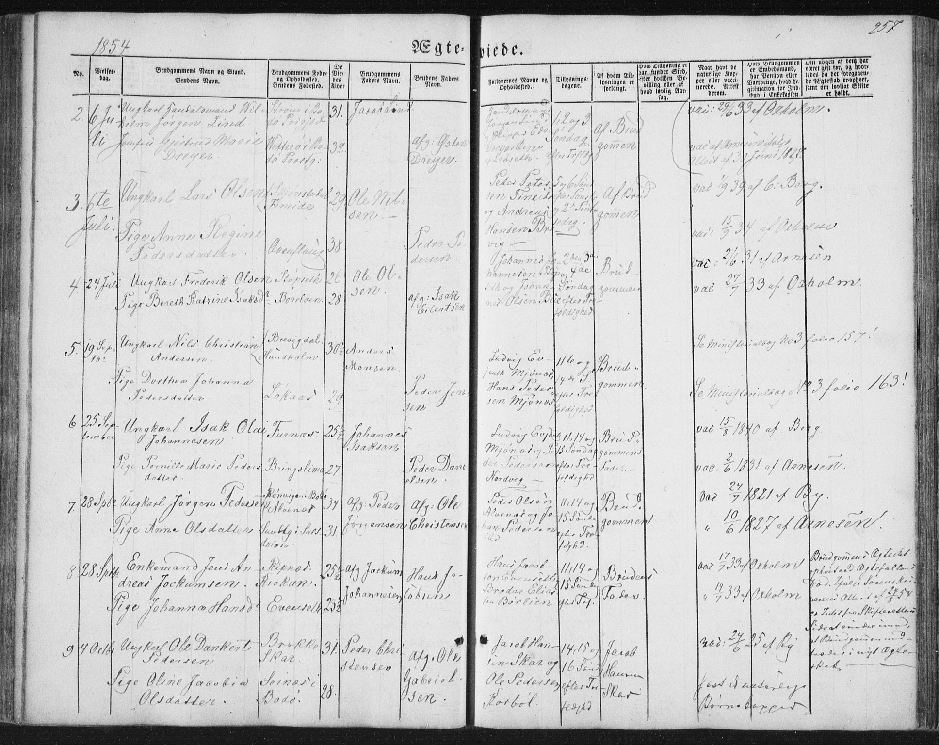 Ministerialprotokoller, klokkerbøker og fødselsregistre - Nordland, AV/SAT-A-1459/852/L0738: Parish register (official) no. 852A08, 1849-1865, p. 257