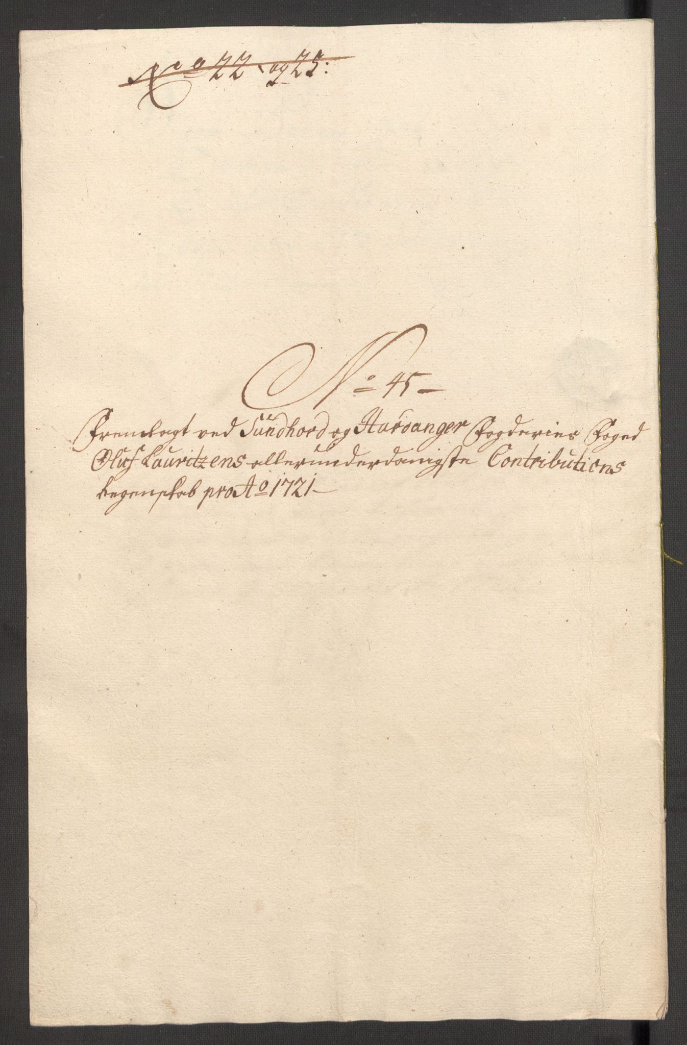 Rentekammeret inntil 1814, Reviderte regnskaper, Fogderegnskap, AV/RA-EA-4092/R48/L3000: Fogderegnskap Sunnhordland og Hardanger, 1721, p. 306