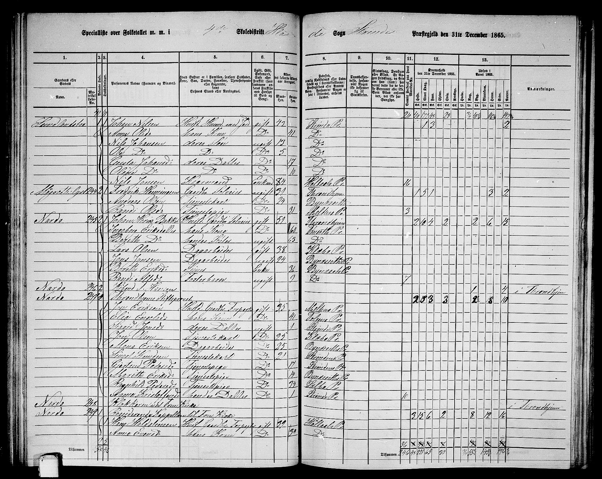 RA, 1865 census for Strinda, 1865, p. 110