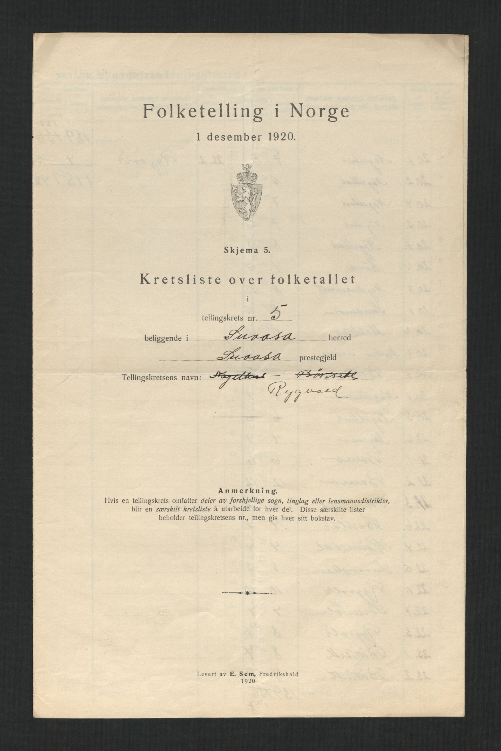 SAT, 1920 census for Snåsa, 1920, p. 27