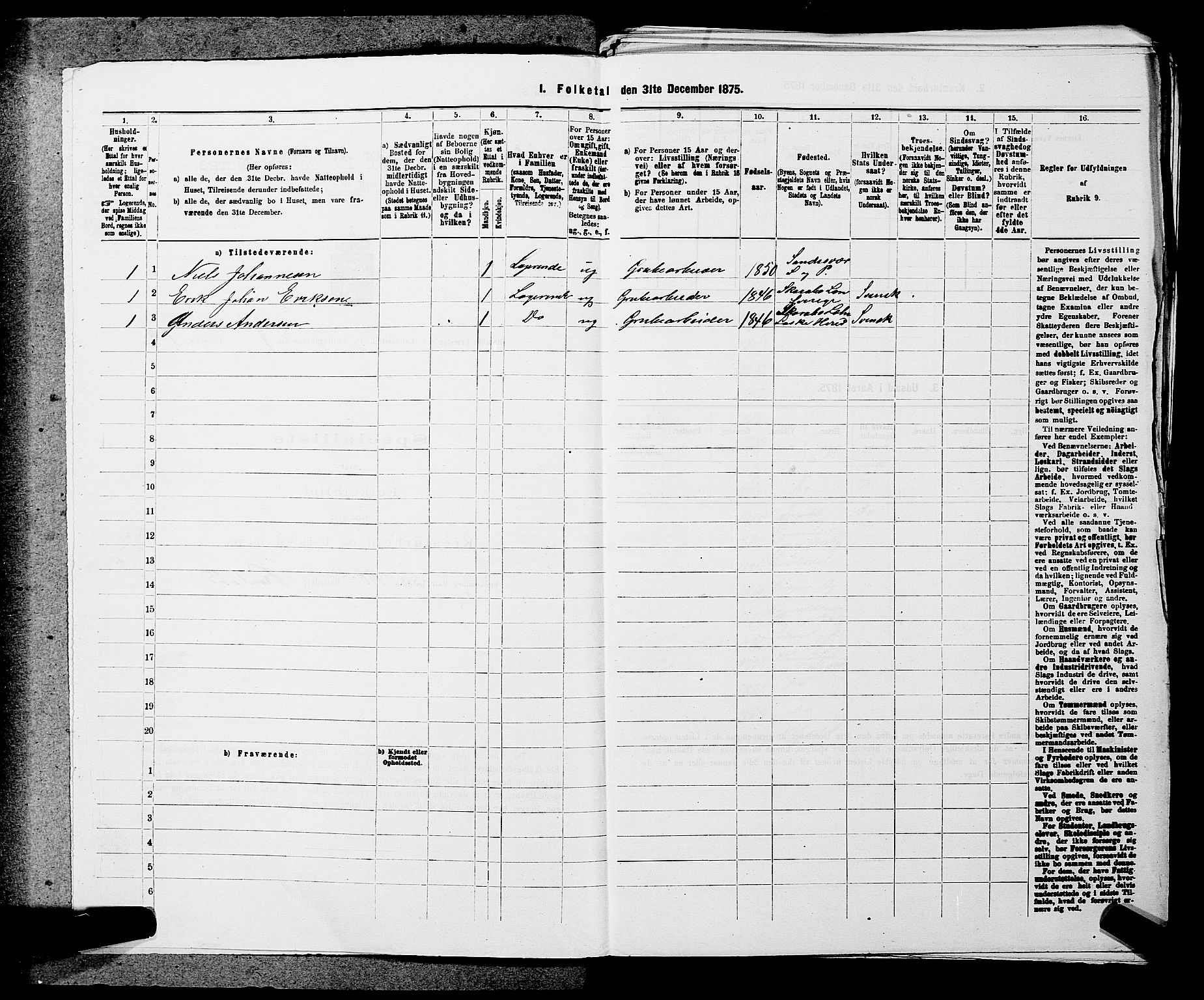 SAKO, 1875 census for 0814L Bamble/Bamble, 1875, p. 1179