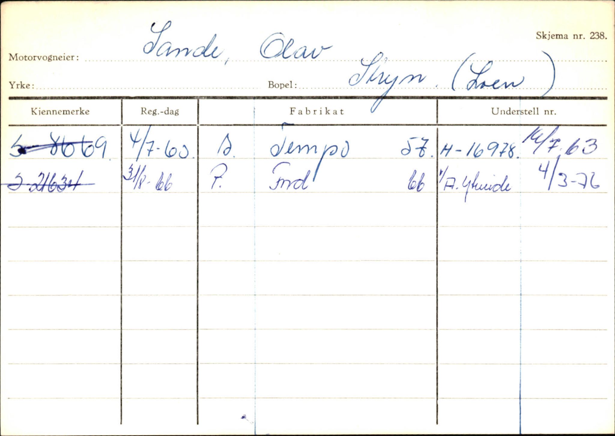 Statens vegvesen, Sogn og Fjordane vegkontor, AV/SAB-A-5301/4/F/L0131: Eigarregister Høyanger P-Å. Stryn S-Å, 1945-1975, p. 1178