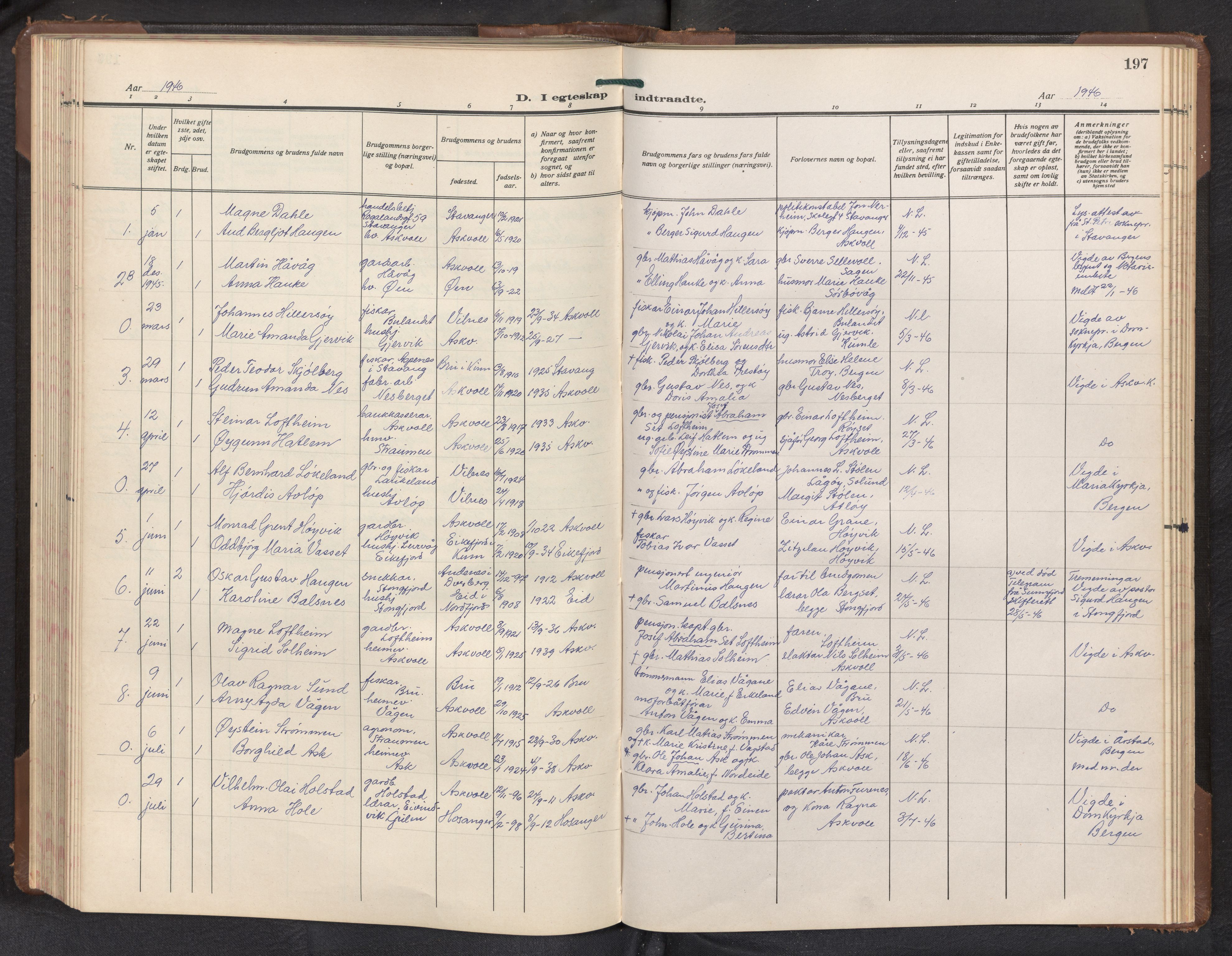 Askvoll sokneprestembete, AV/SAB-A-79501/H/Hab/Haba/L0005: Parish register (copy) no. A 5, 1929-1954, p. 196b-197a