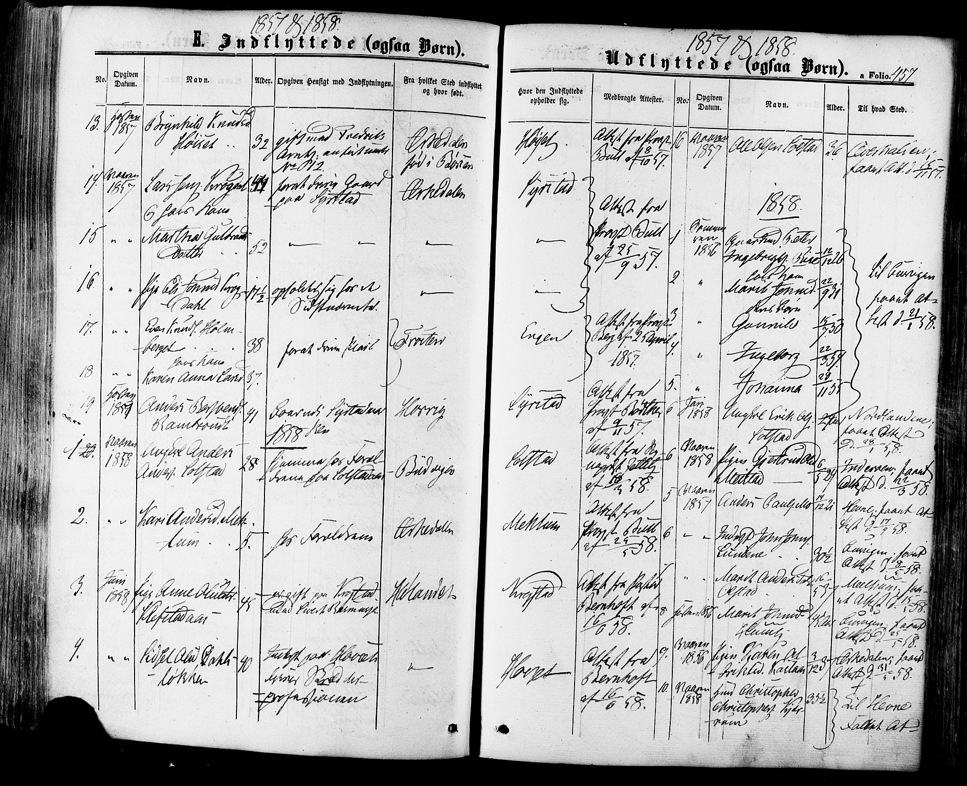 Ministerialprotokoller, klokkerbøker og fødselsregistre - Sør-Trøndelag, SAT/A-1456/665/L0772: Parish register (official) no. 665A07, 1856-1878, p. 457