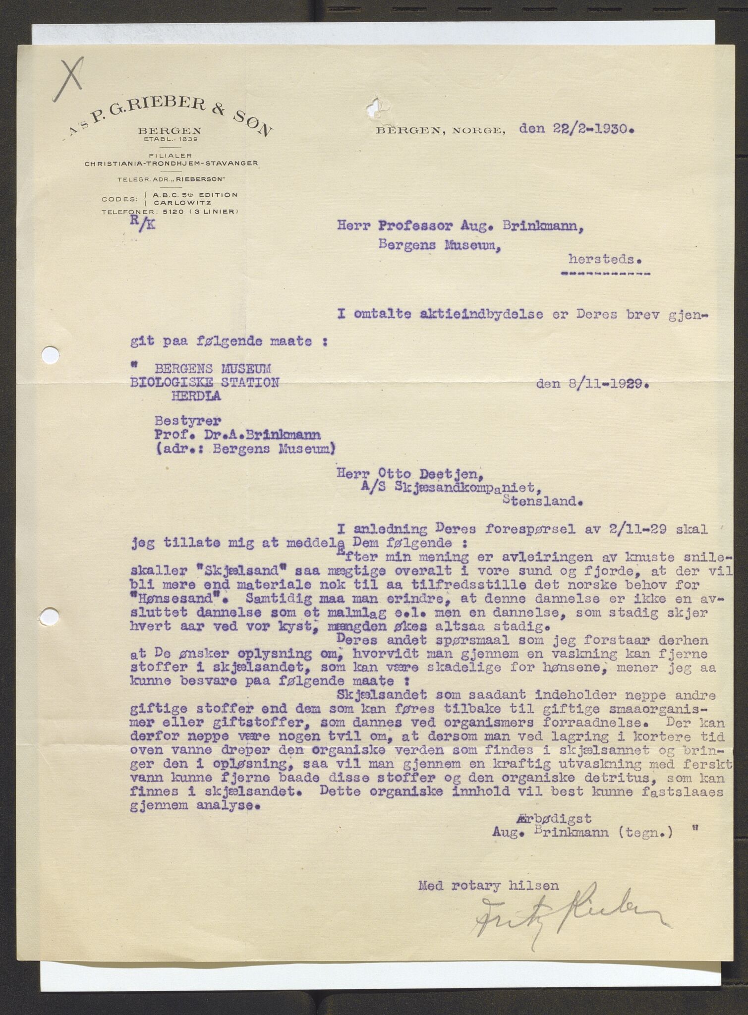 Bergens Museum, AV/SAB-A-17301/13/D/L0002: Korrespondanse , 1928-1940, p. 180