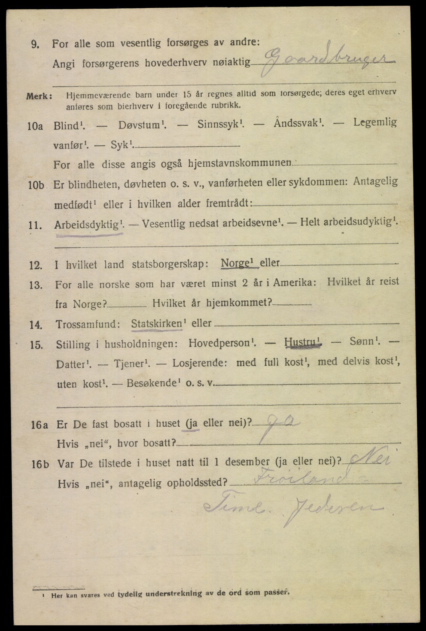 SAK, 1920 census for Øvre Sirdal, 1920, p. 334