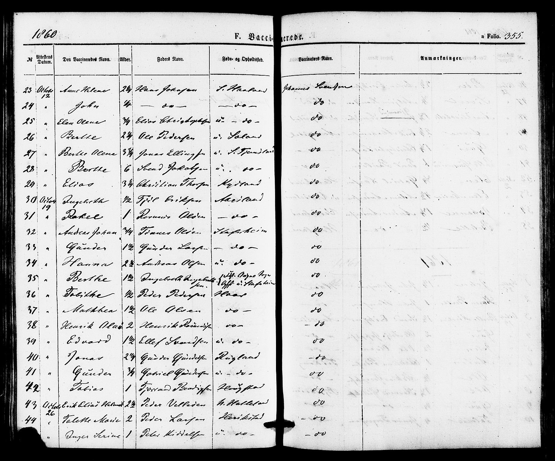 Hå sokneprestkontor, AV/SAST-A-101801/001/30BA/L0009: Parish register (official) no. A 8, 1855-1878, p. 355