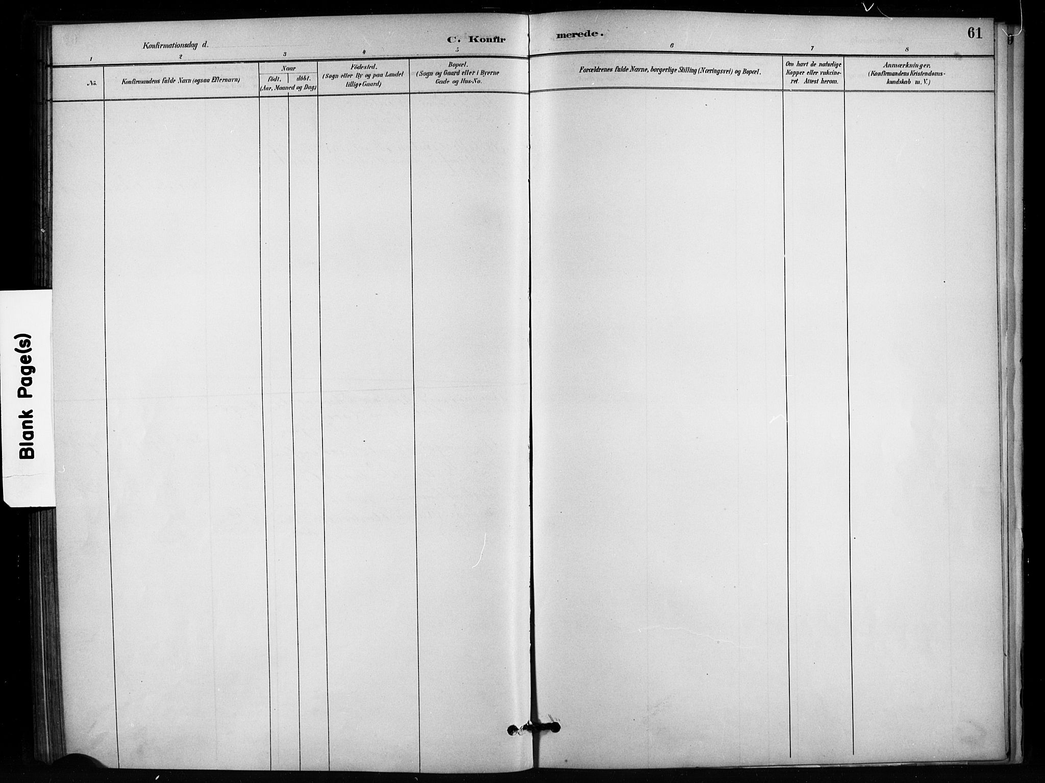 Enebakk prestekontor Kirkebøker, SAO/A-10171c/F/Fb/L0001: Parish register (official) no. II 1, 1877-1902, p. 61