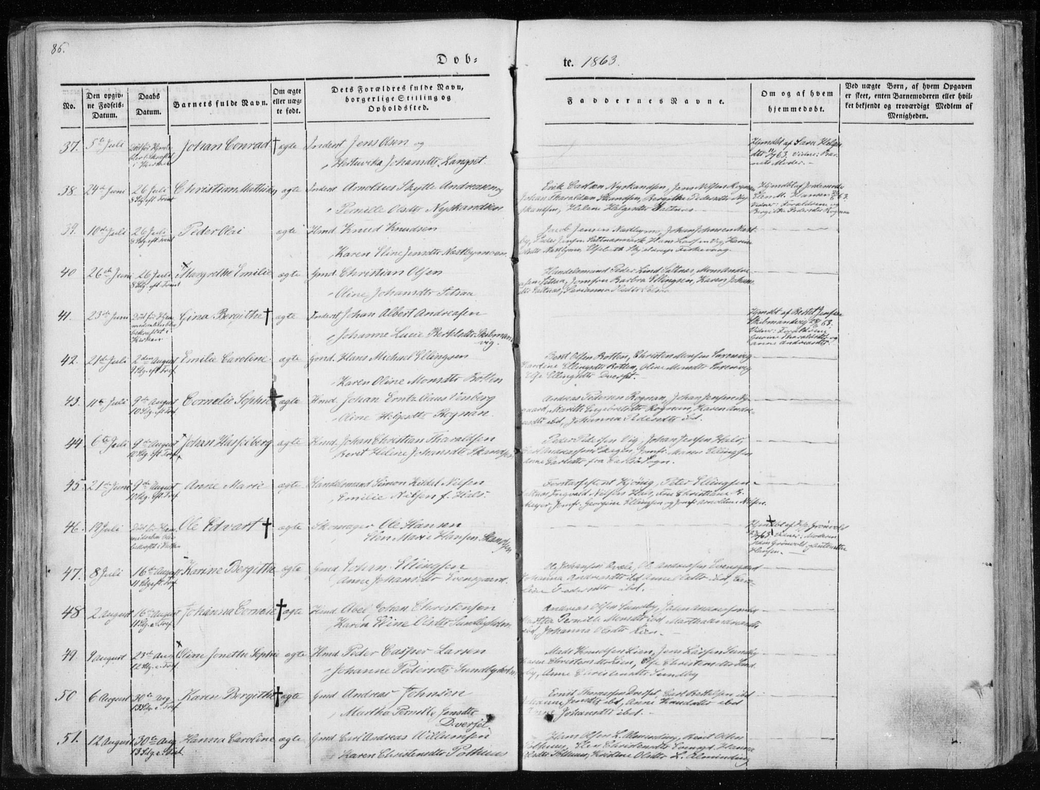 Ministerialprotokoller, klokkerbøker og fødselsregistre - Nordland, AV/SAT-A-1459/847/L0666: Parish register (official) no. 847A06, 1842-1871, p. 86