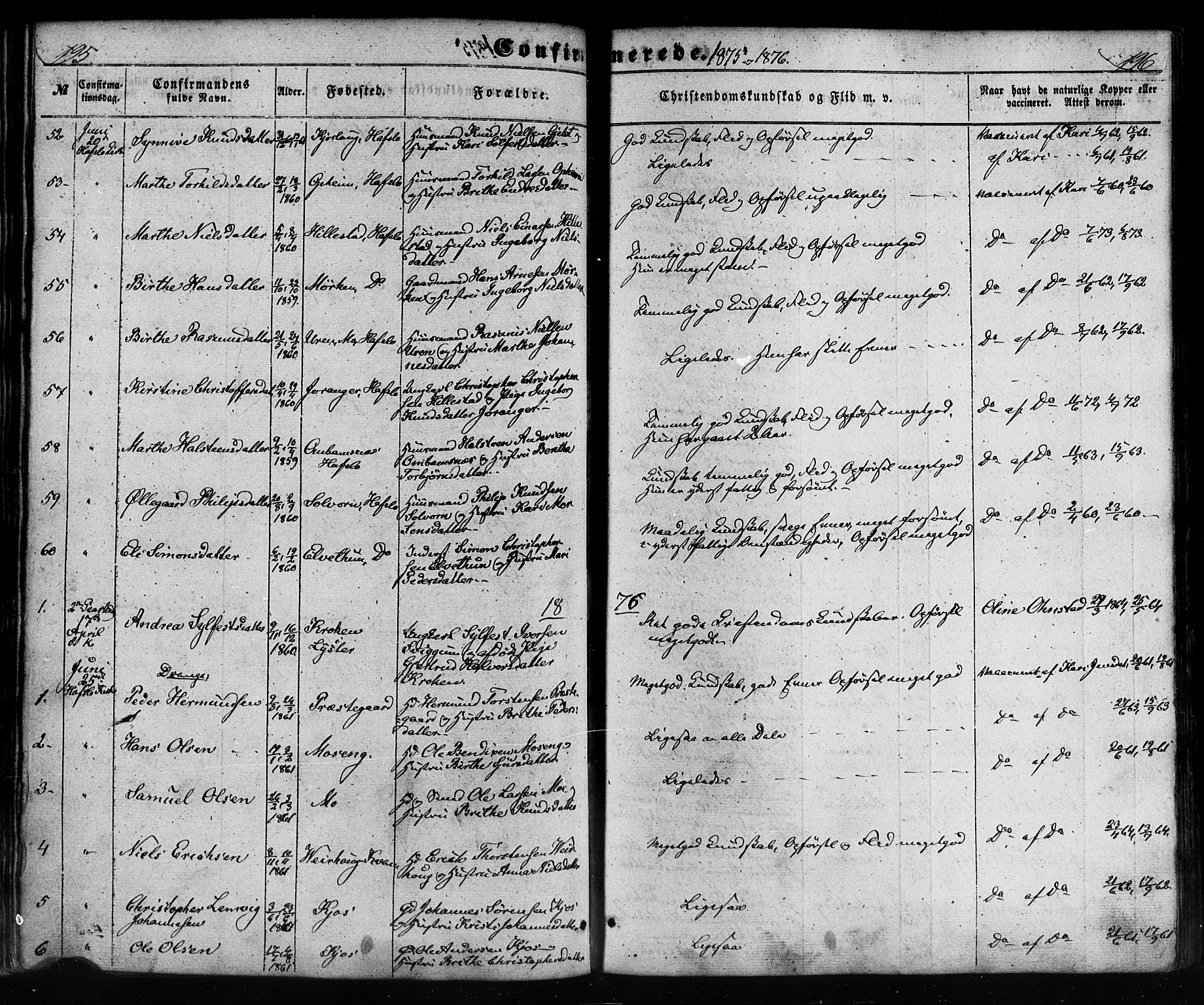 Hafslo sokneprestembete, SAB/A-80301/H/Haa/Haaa/L0012: Parish register (official) no. A 12, 1852-1885, p. 196-197