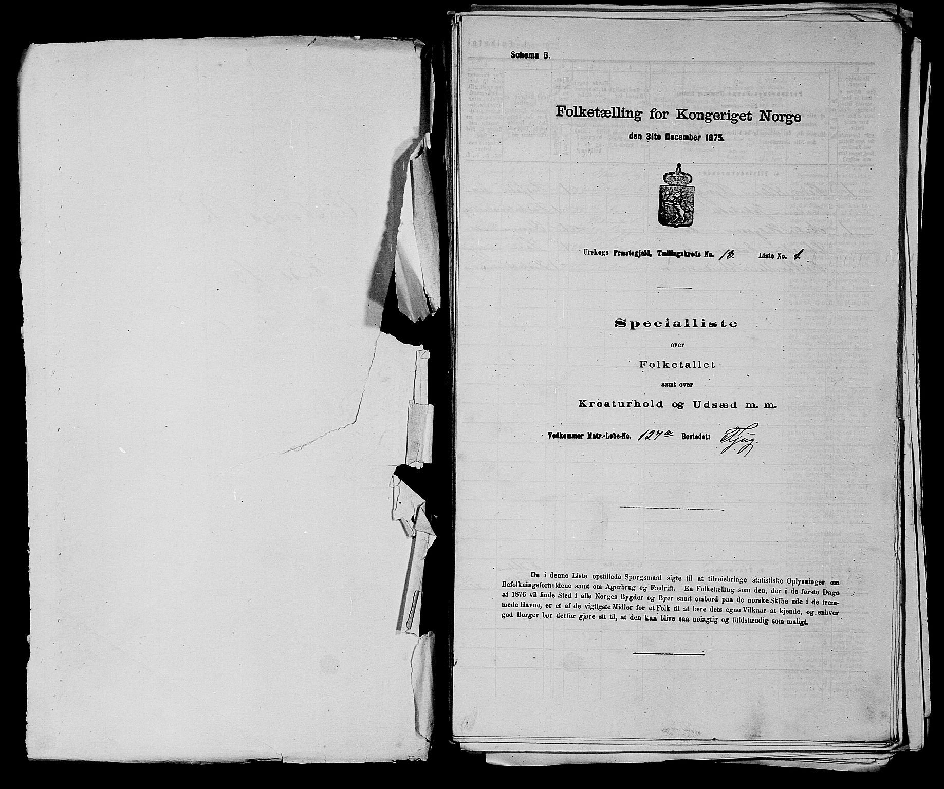 RA, 1875 census for 0224P Aurskog, 1875, p. 1229