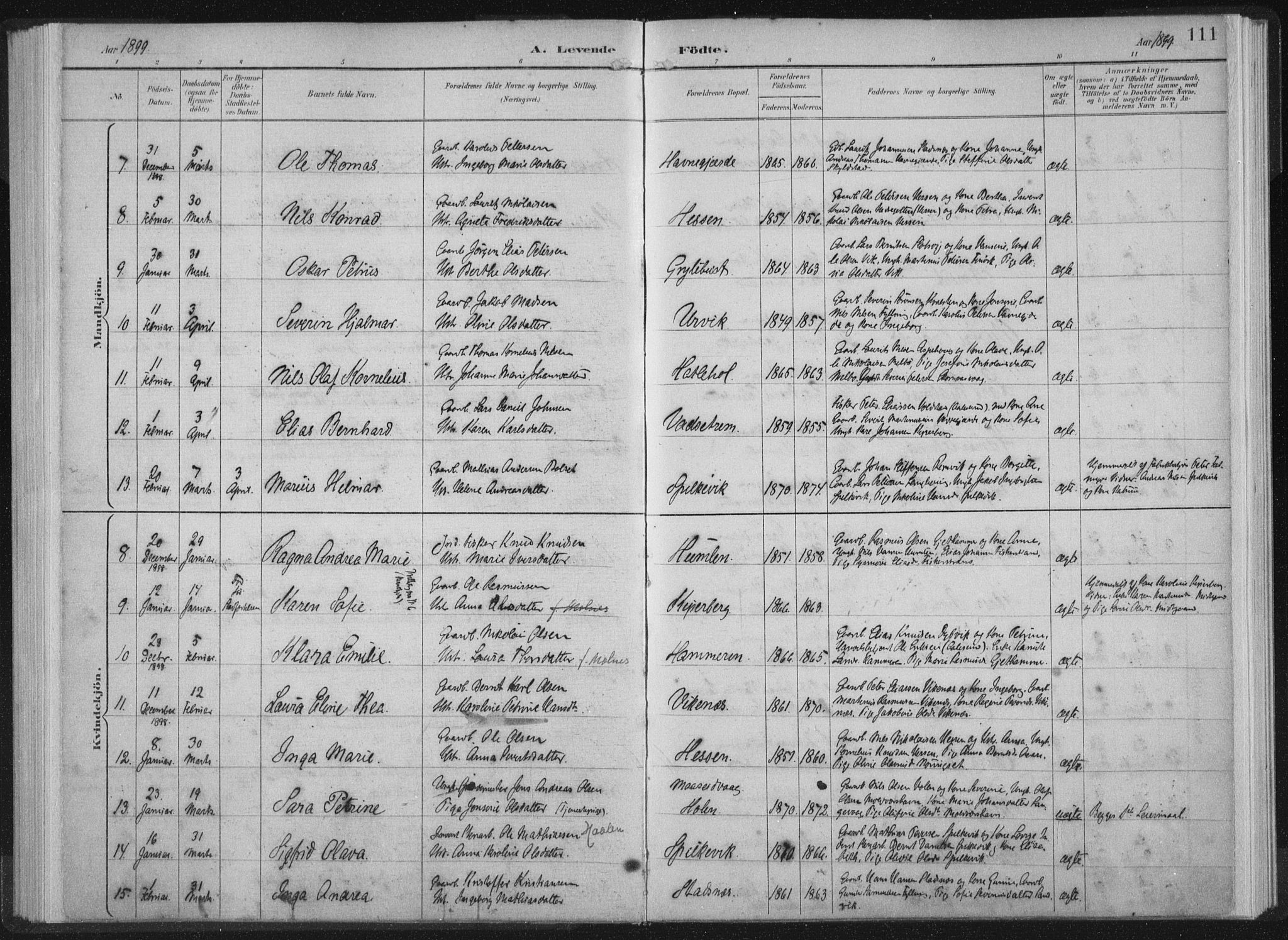 Ministerialprotokoller, klokkerbøker og fødselsregistre - Møre og Romsdal, AV/SAT-A-1454/528/L0405: Parish register (official) no. 528A14, 1891-1906, p. 111