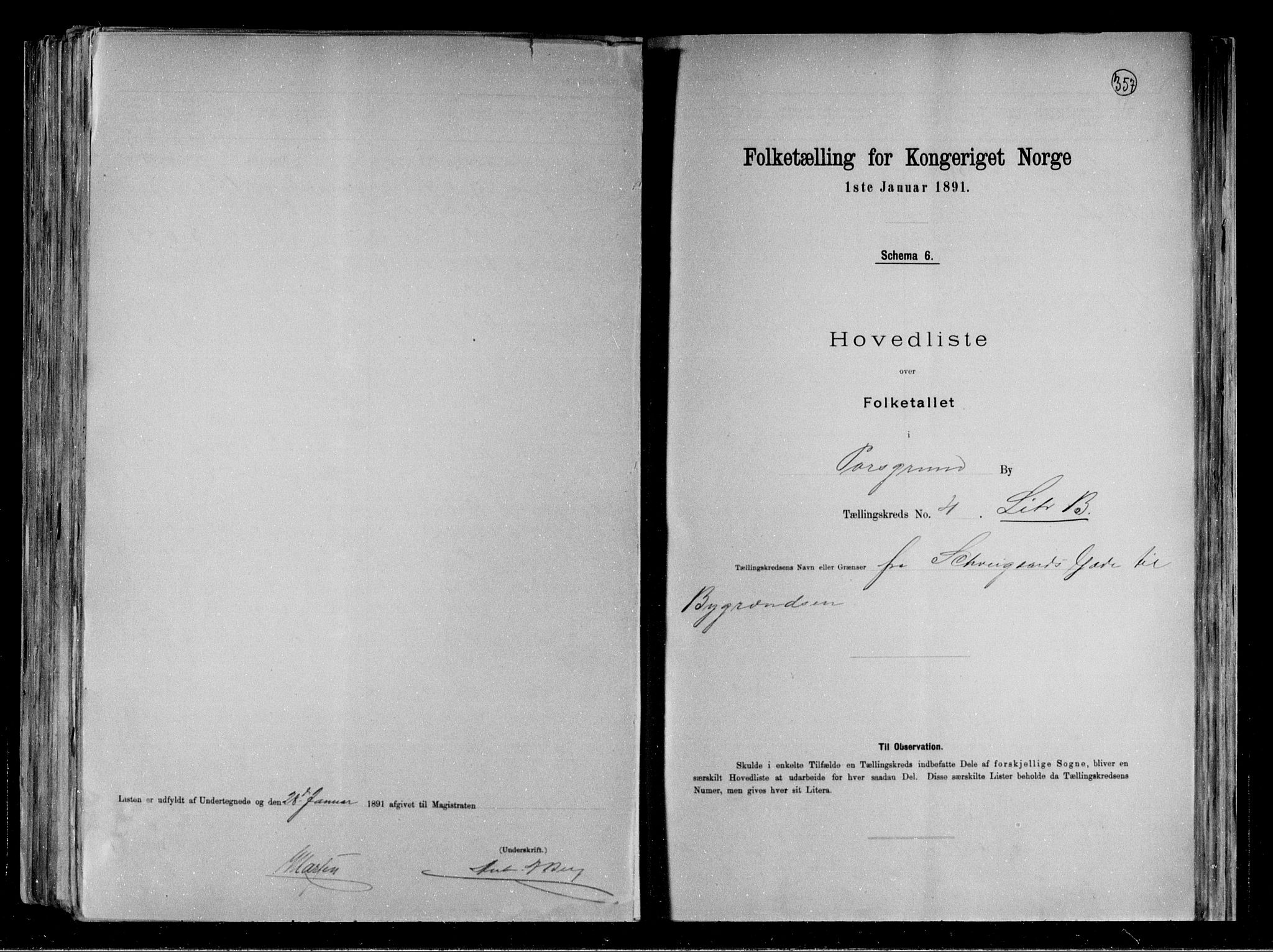 RA, 1891 census for 0805 Porsgrunn, 1891, p. 18