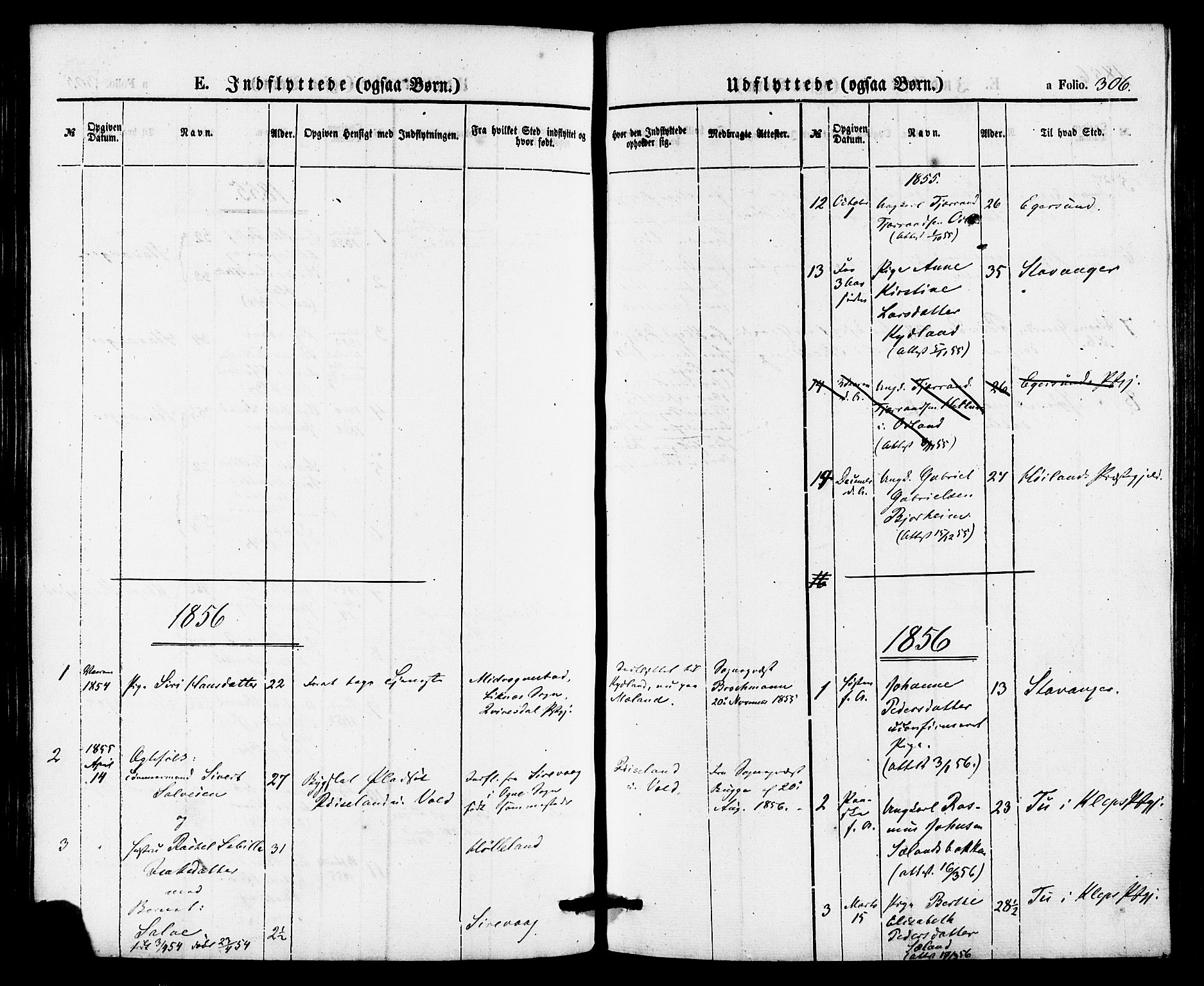 Hå sokneprestkontor, AV/SAST-A-101801/001/30BA/L0009: Parish register (official) no. A 8, 1855-1878, p. 306