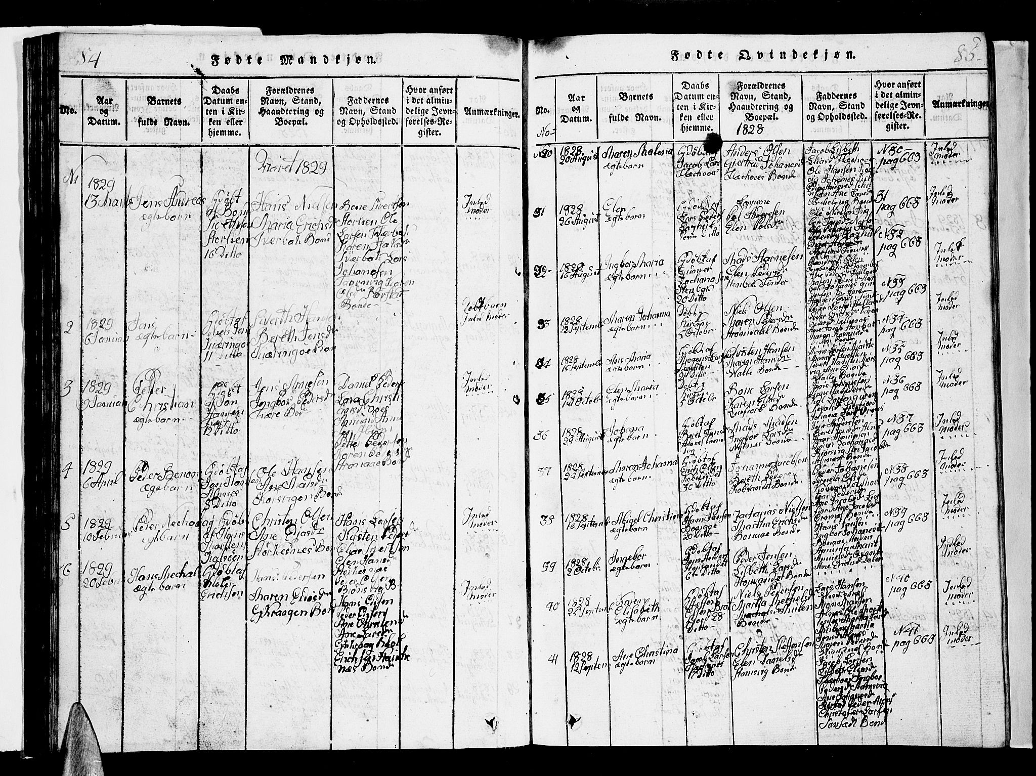 Ministerialprotokoller, klokkerbøker og fødselsregistre - Nordland, AV/SAT-A-1459/853/L0773: Parish register (copy) no. 853C01, 1821-1859, p. 84-85