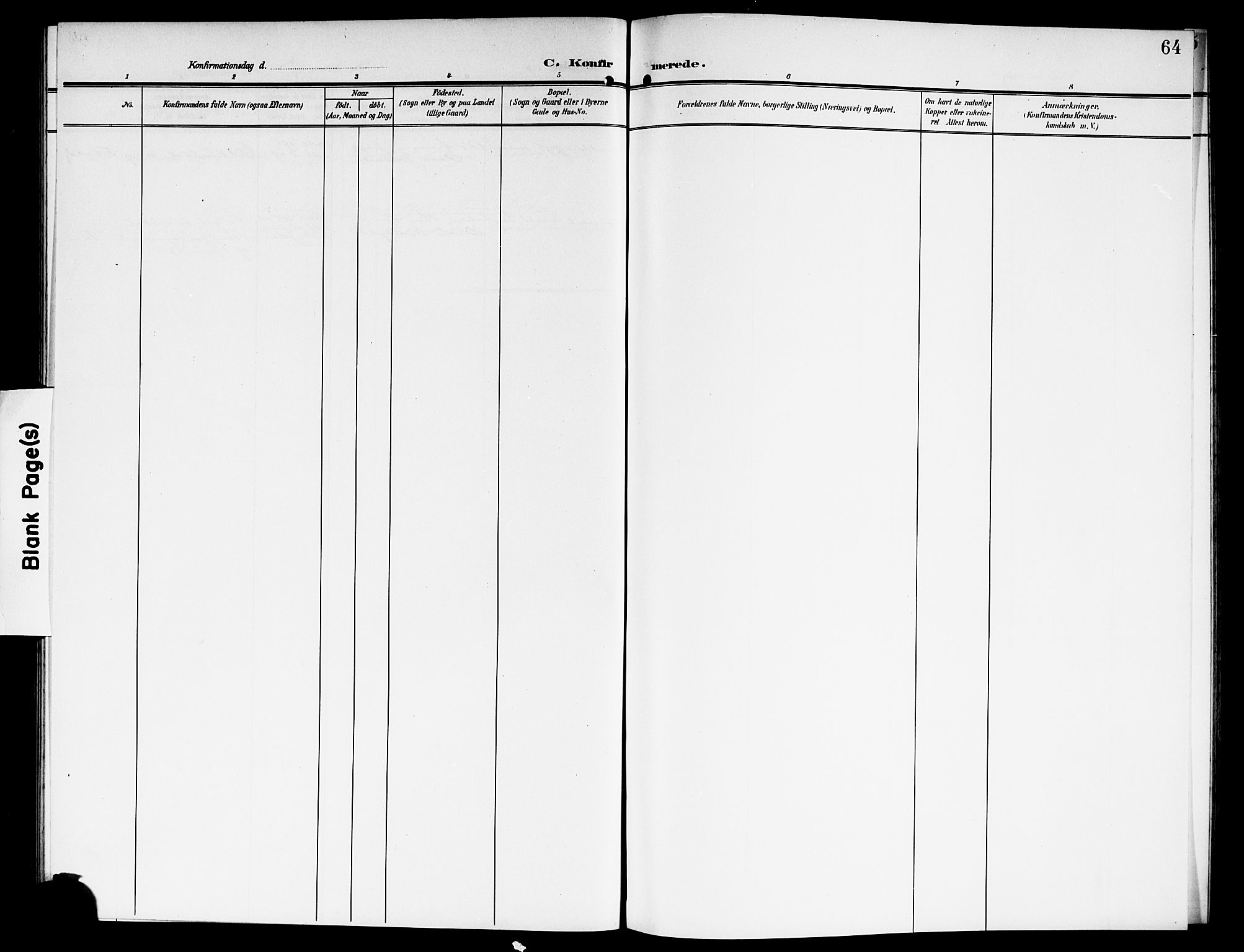 Skiptvet prestekontor Kirkebøker, AV/SAO-A-20009/G/Ga/L0002: Parish register (copy) no. 2, 1905-1915, p. 64