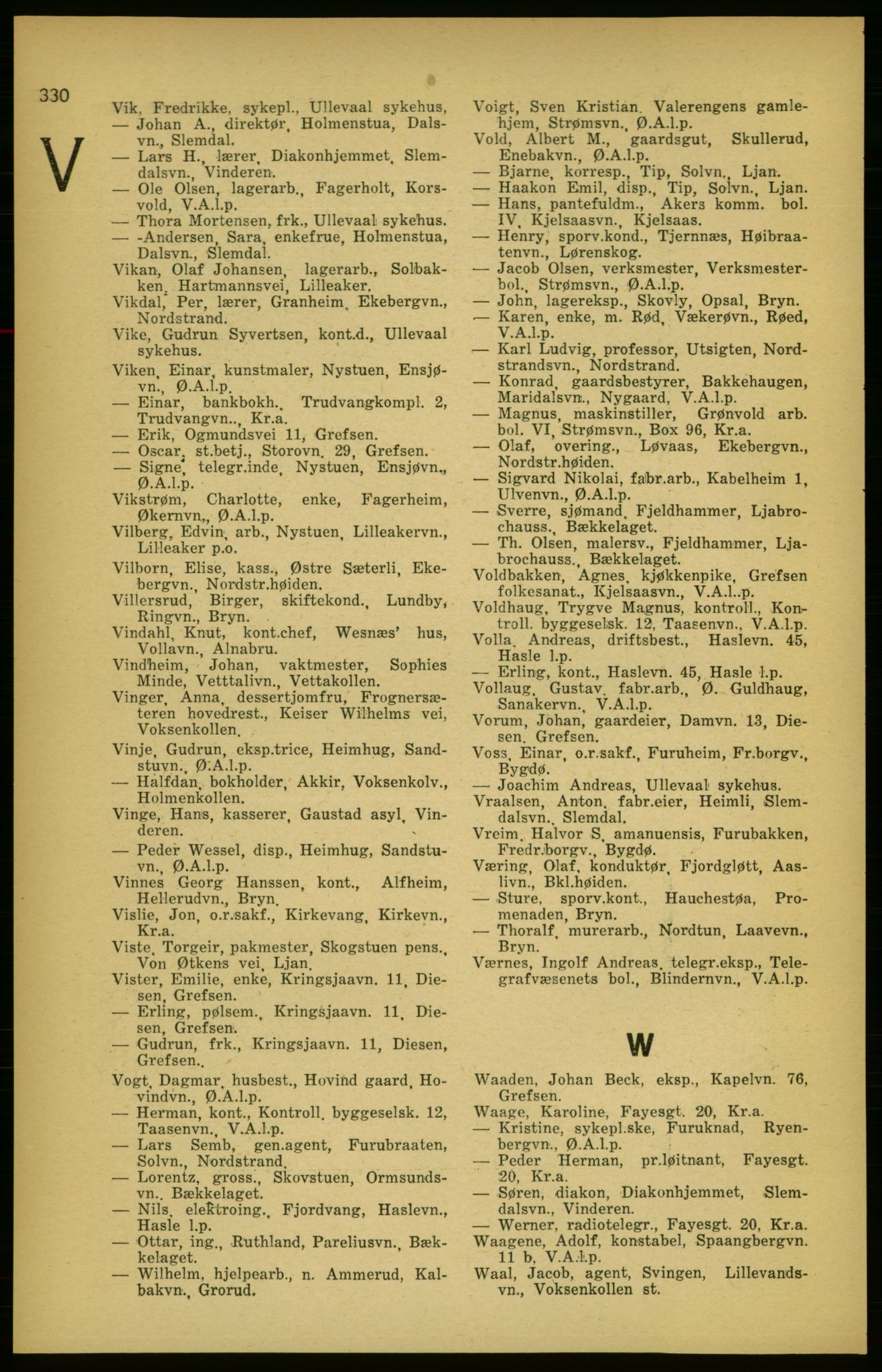 Aker adressebok/adressekalender, PUBL/001/A/003: Akers adressekalender, 1924-1925, p. 330
