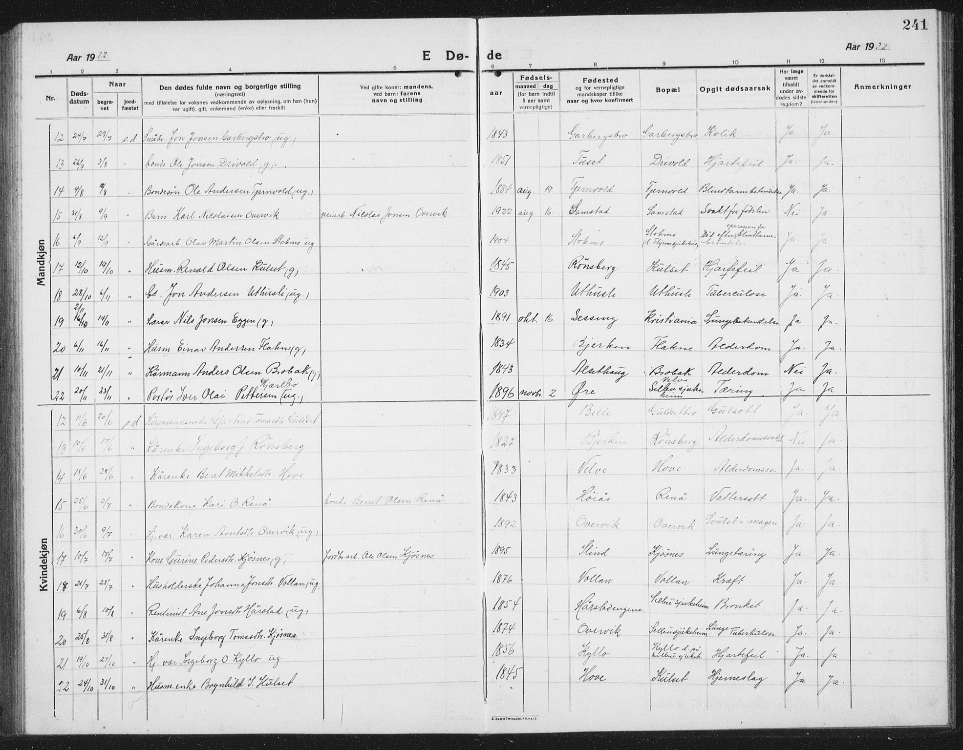 Ministerialprotokoller, klokkerbøker og fødselsregistre - Sør-Trøndelag, SAT/A-1456/695/L1158: Parish register (copy) no. 695C09, 1913-1940, p. 241