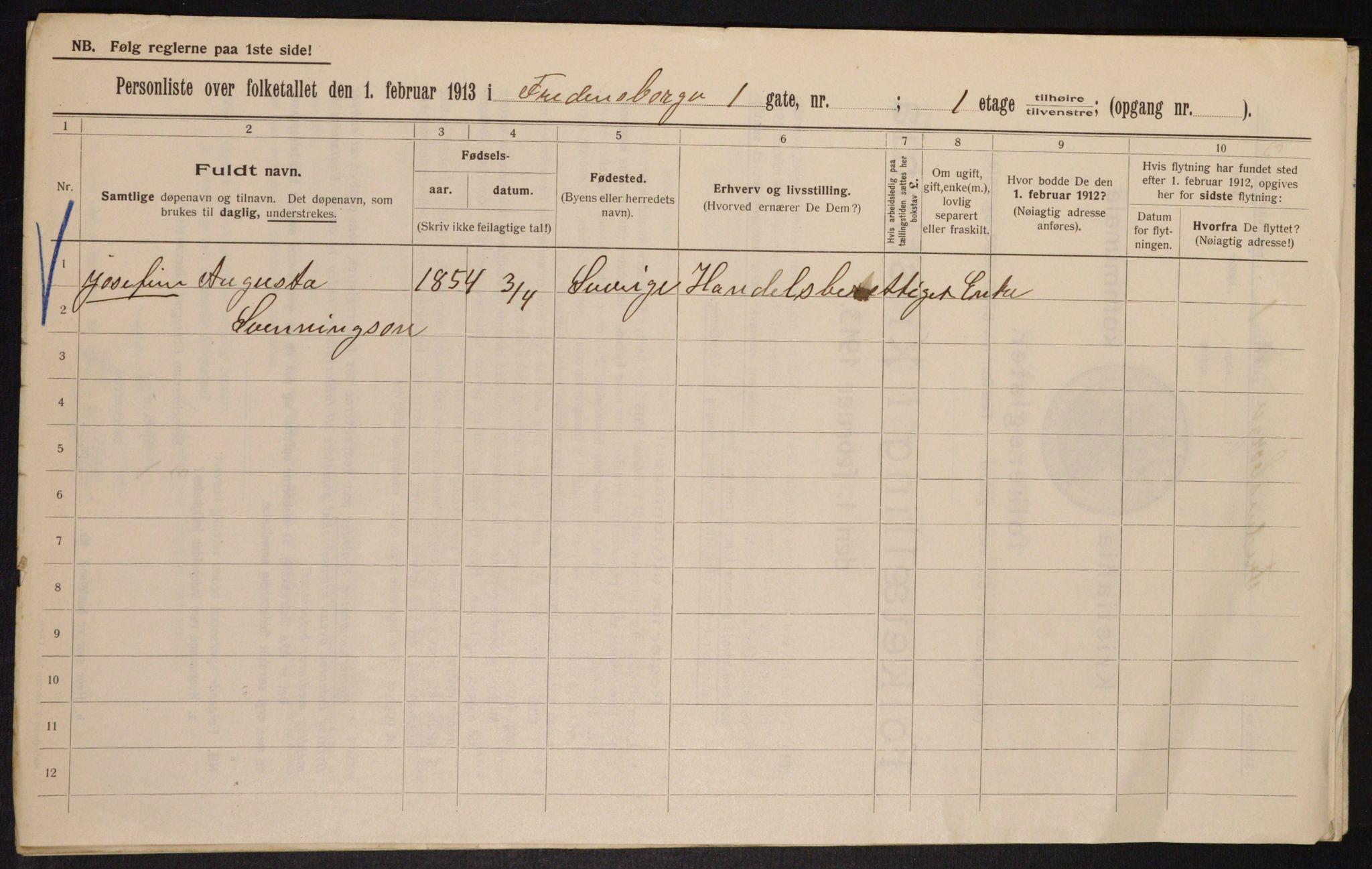 OBA, Municipal Census 1913 for Kristiania, 1913, p. 25674