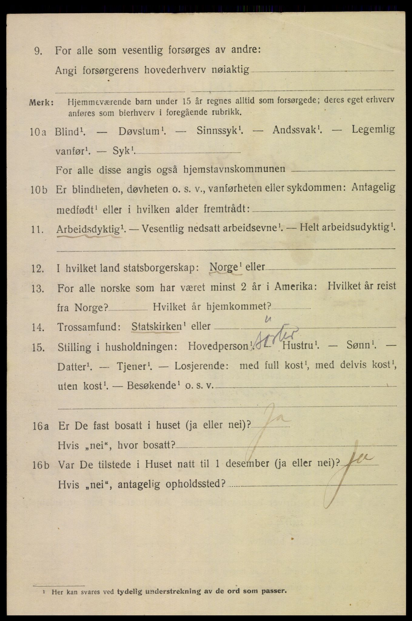 SAK, 1920 census for Mandal, 1920, p. 9114