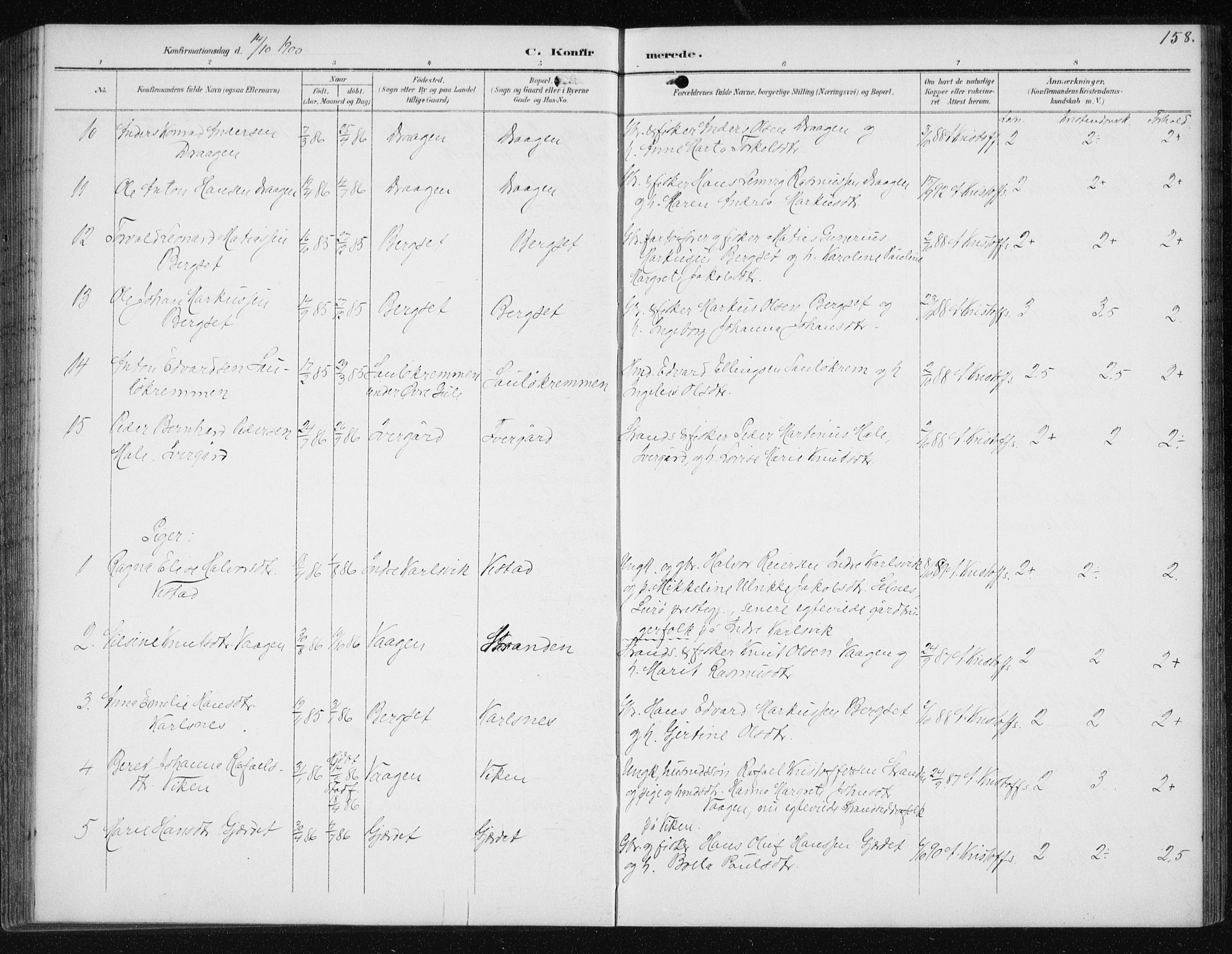 Ministerialprotokoller, klokkerbøker og fødselsregistre - Møre og Romsdal, SAT/A-1454/566/L0773: Parish register (copy) no. 566C02, 1892-1909, p. 158