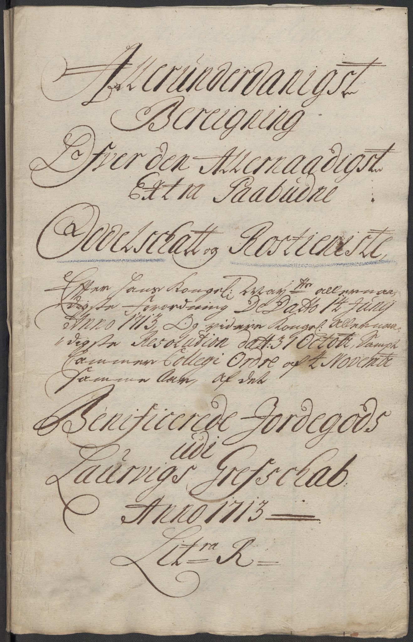 Rentekammeret inntil 1814, Reviderte regnskaper, Fogderegnskap, RA/EA-4092/R33/L1985: Fogderegnskap Larvik grevskap, 1713, p. 251