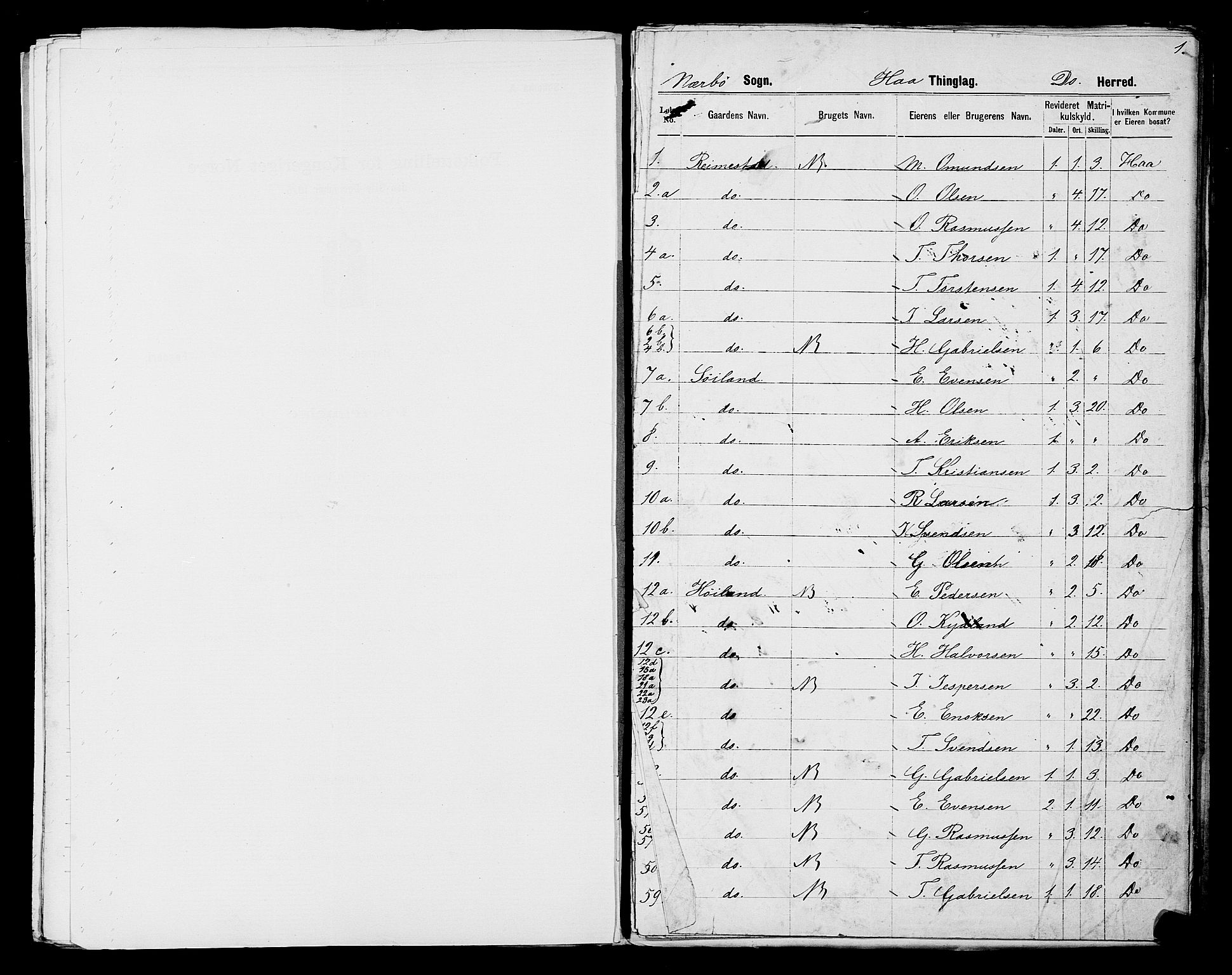 SAST, 1875 census for 1119P Hå, 1875, p. 32