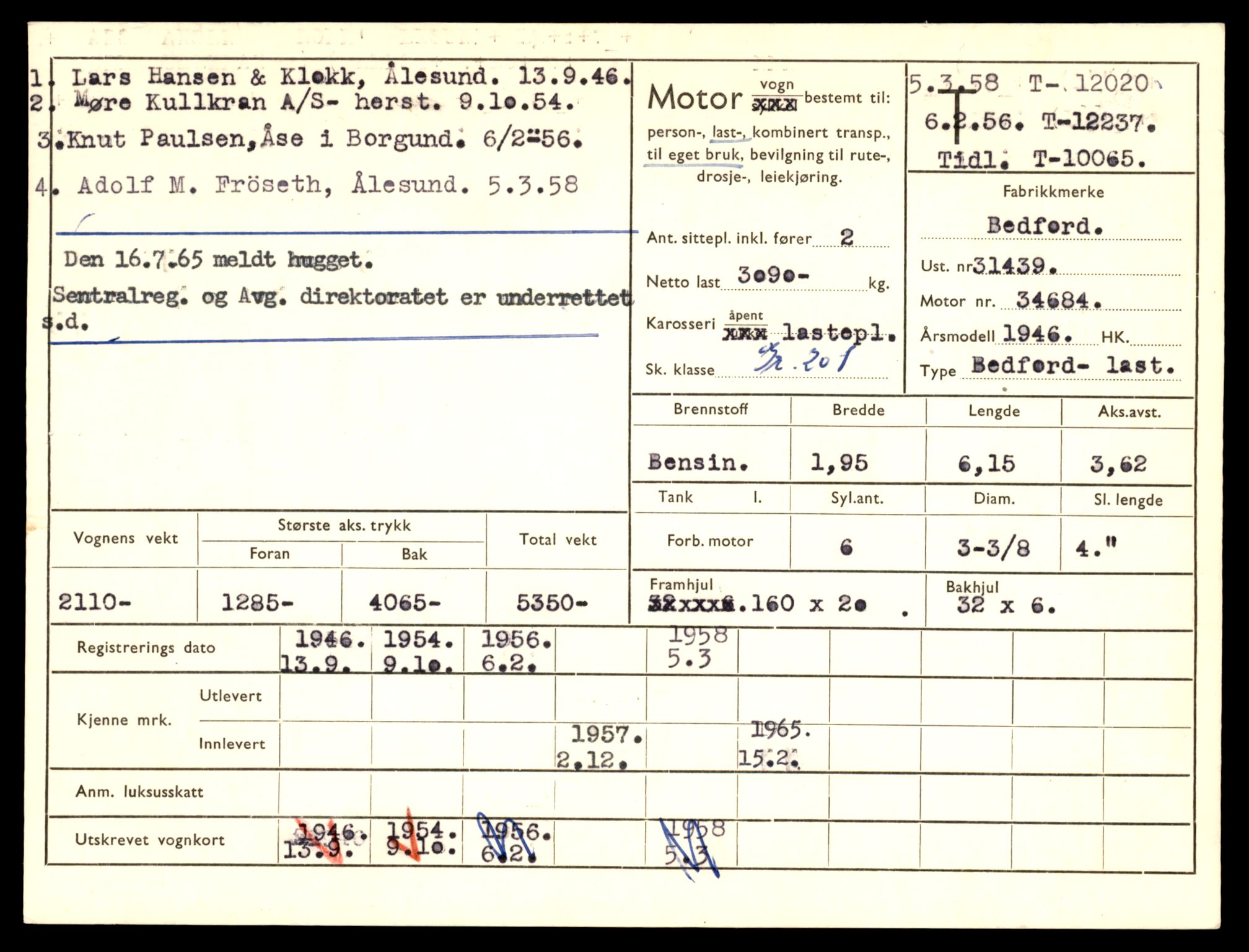 Møre og Romsdal vegkontor - Ålesund trafikkstasjon, AV/SAT-A-4099/F/Fe/L0032: Registreringskort for kjøretøy T 11997 - T 12149, 1927-1998, p. 779
