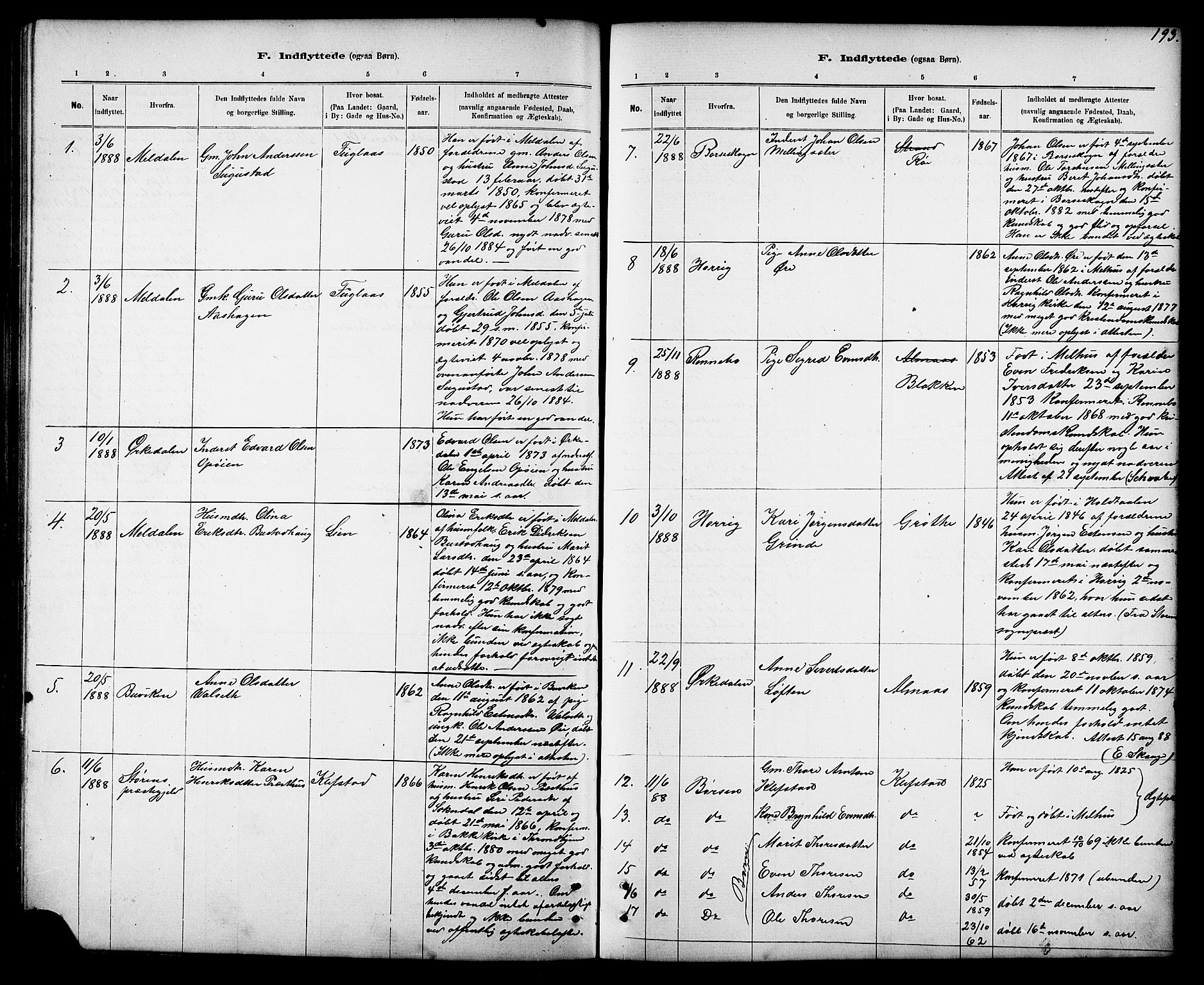 Ministerialprotokoller, klokkerbøker og fødselsregistre - Sør-Trøndelag, SAT/A-1456/694/L1132: Parish register (copy) no. 694C04, 1887-1914, p. 193