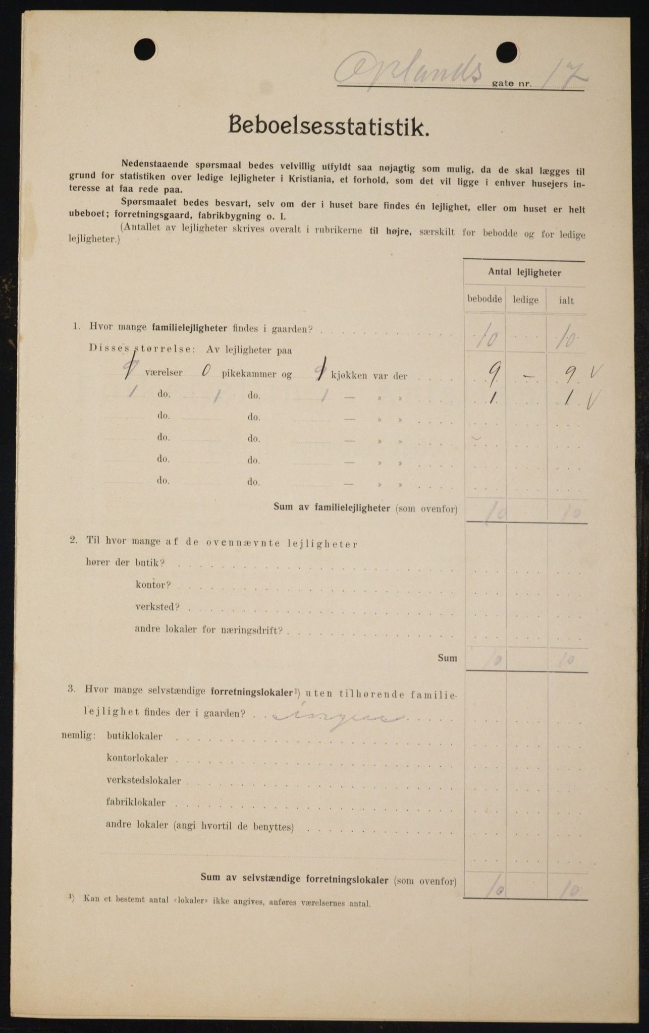 OBA, Municipal Census 1909 for Kristiania, 1909, p. 68696