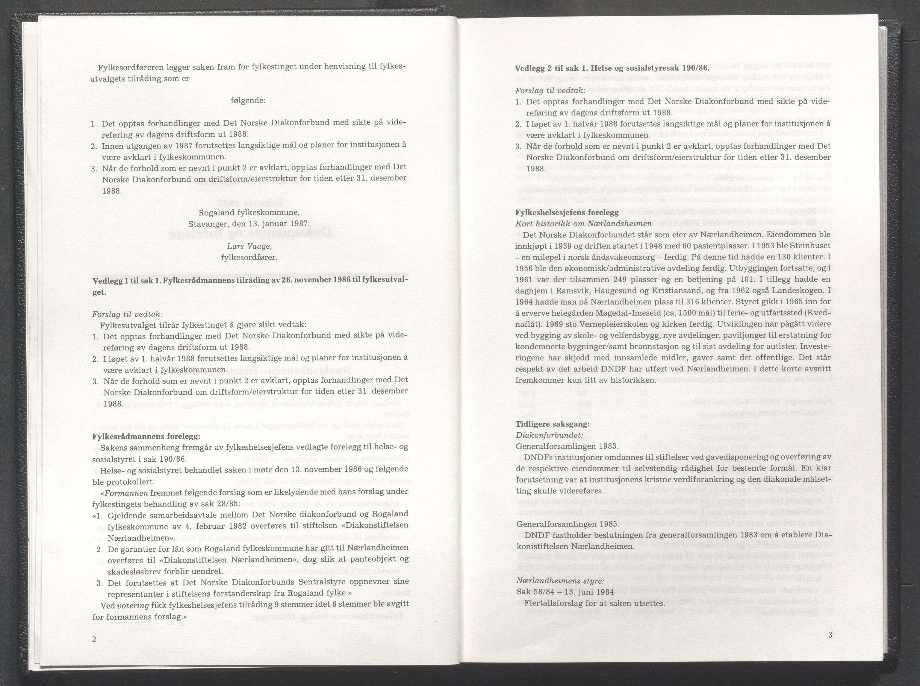 Rogaland fylkeskommune - Fylkesrådmannen , IKAR/A-900/A/Aa/Aaa/L0107: Møtebok , 1987, p. 2-3