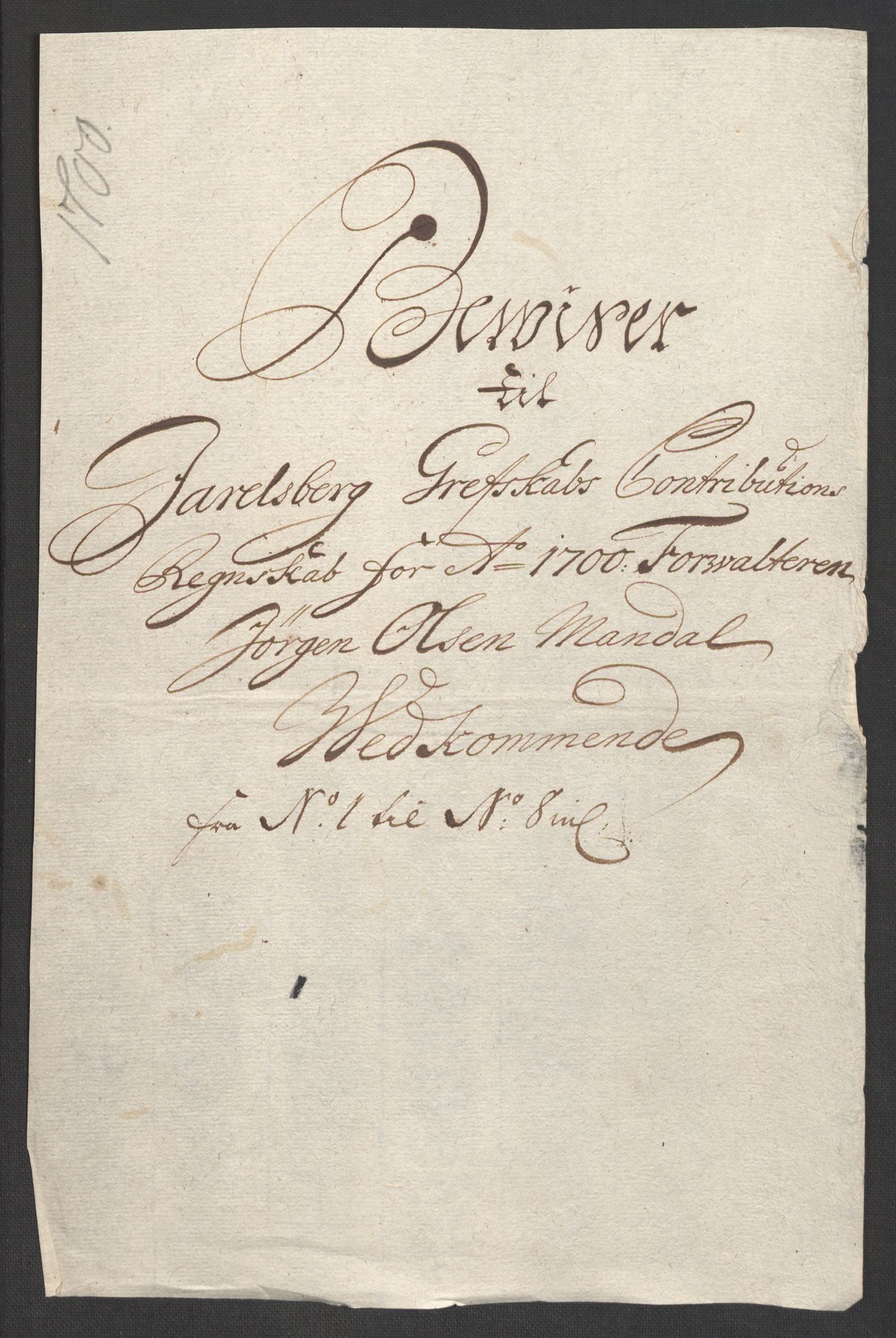 Rentekammeret inntil 1814, Reviderte regnskaper, Fogderegnskap, RA/EA-4092/R32/L1869: Fogderegnskap Jarlsberg grevskap, 1700-1701, p. 17