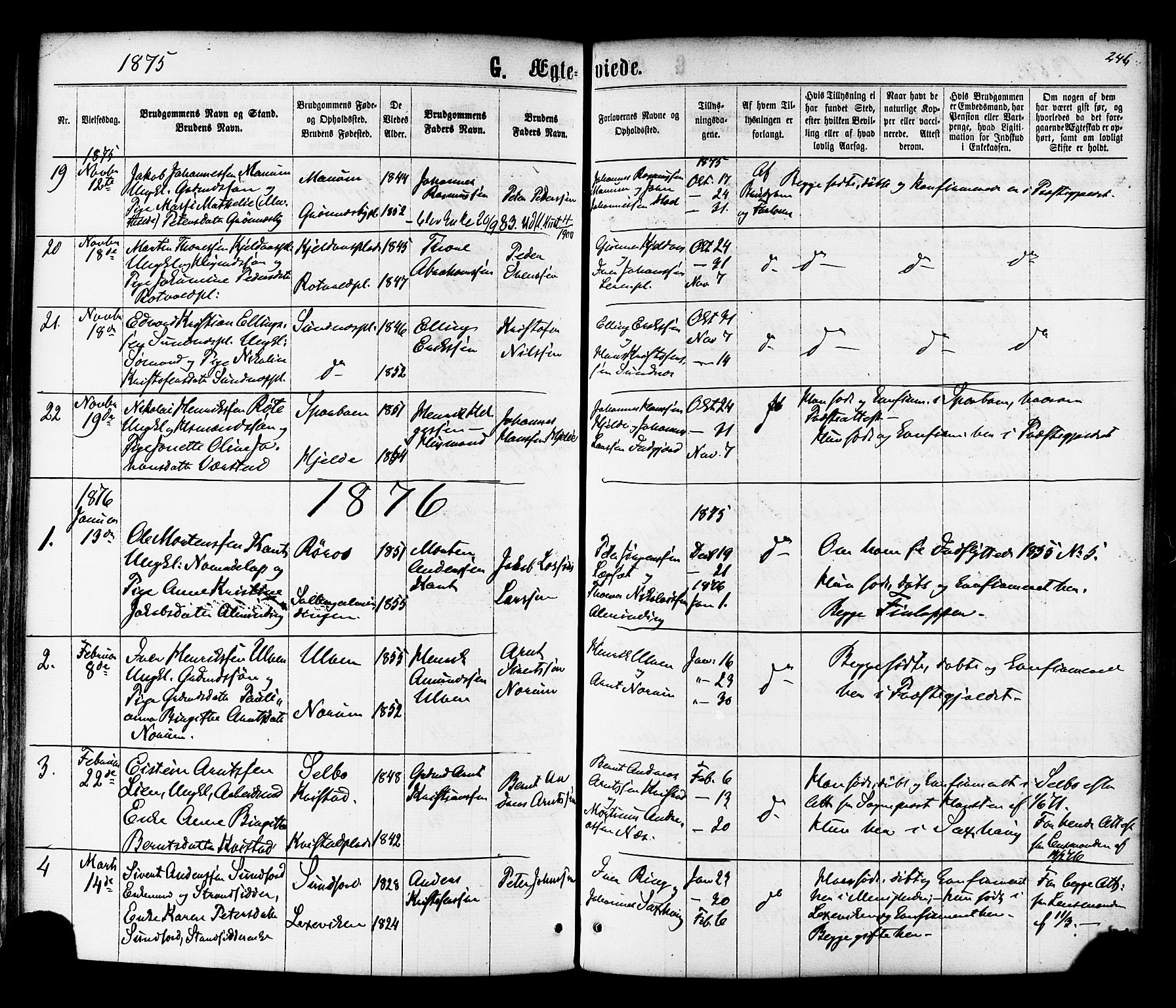 Ministerialprotokoller, klokkerbøker og fødselsregistre - Nord-Trøndelag, SAT/A-1458/730/L0284: Parish register (official) no. 730A09, 1866-1878, p. 246
