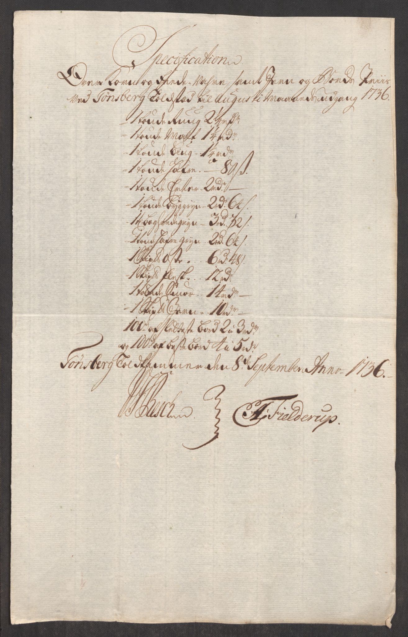 Rentekammeret inntil 1814, Realistisk ordnet avdeling, AV/RA-EA-4070/Oe/L0001: [Ø1]: Priskuranter, 1712-1739, p. 366
