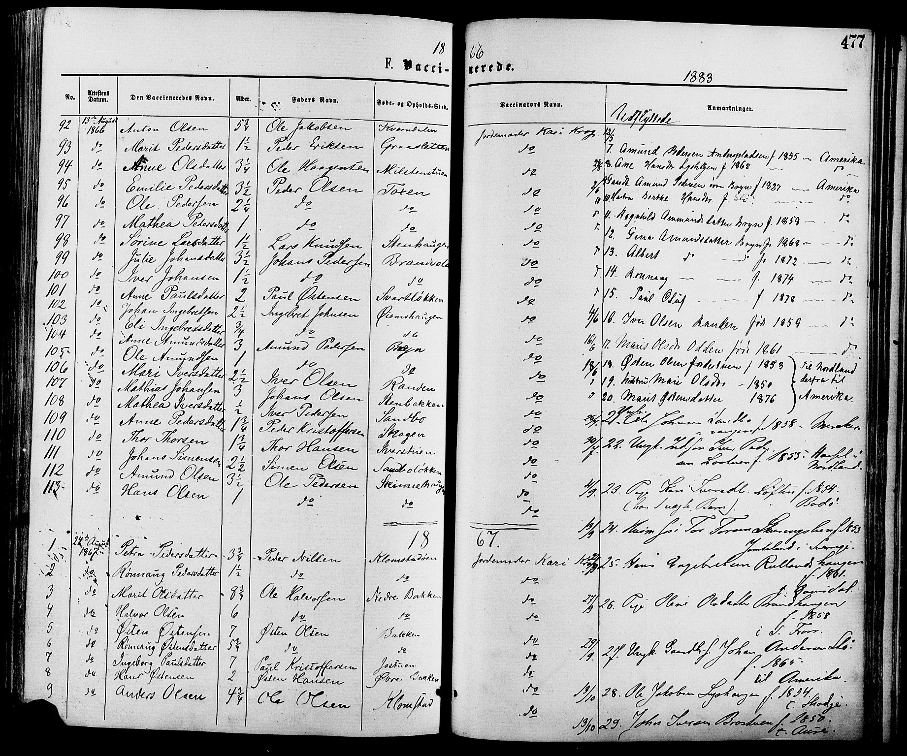 Nord-Fron prestekontor, SAH/PREST-080/H/Ha/Haa/L0002: Parish register (official) no. 2, 1865-1883, p. 477