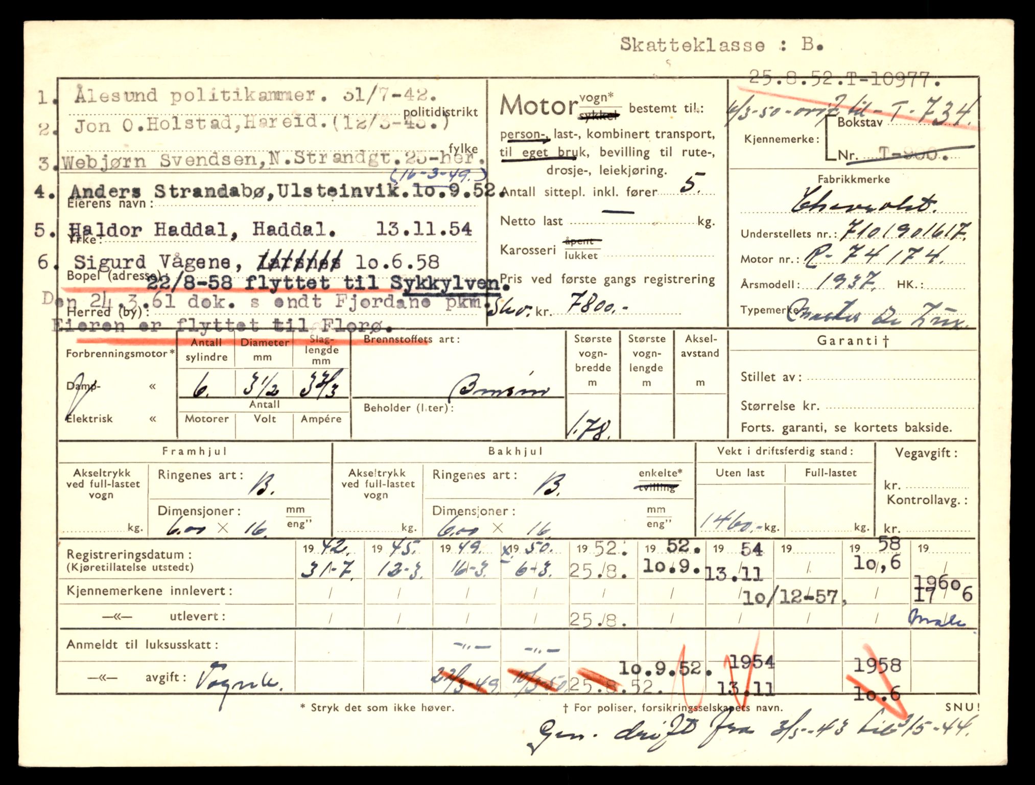 Møre og Romsdal vegkontor - Ålesund trafikkstasjon, AV/SAT-A-4099/F/Fe/L0025: Registreringskort for kjøretøy T 10931 - T 11045, 1927-1998, p. 1315