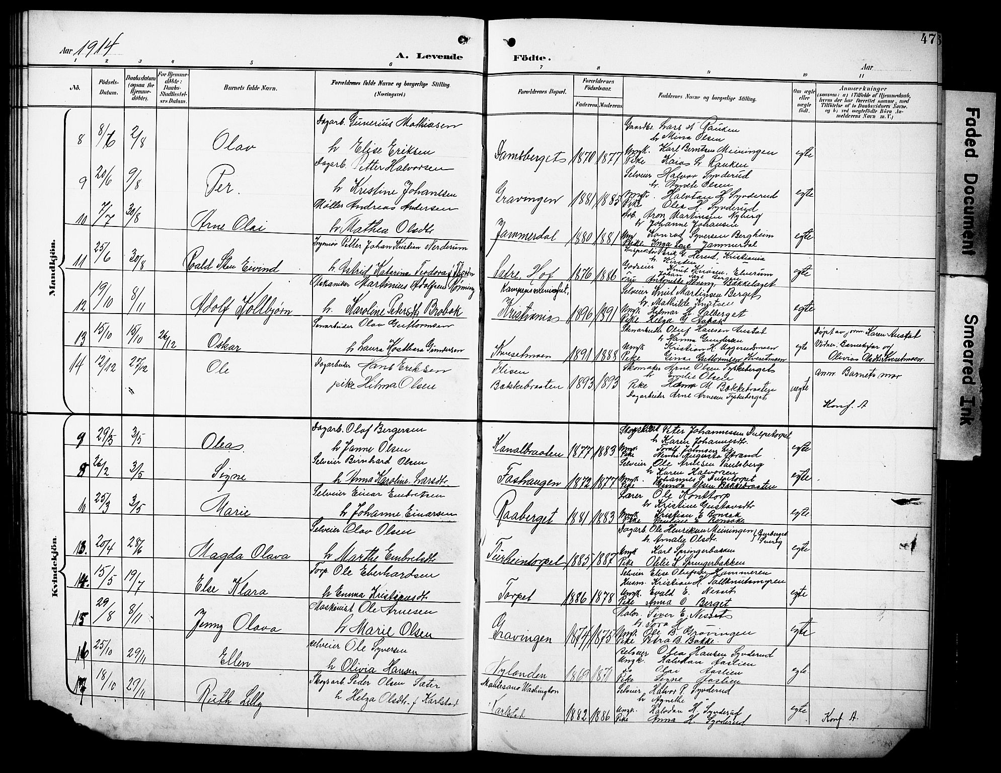 Hof prestekontor, AV/SAH-PREST-038/H/Ha/Hab/L0005: Parish register (copy) no. 5, 1899-1916, p. 47