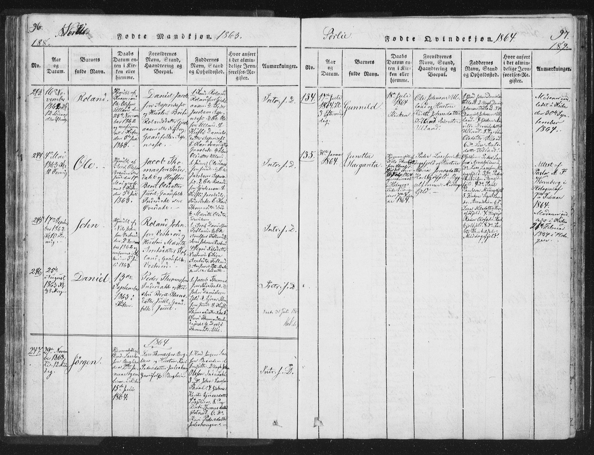 Ministerialprotokoller, klokkerbøker og fødselsregistre - Nord-Trøndelag, SAT/A-1458/755/L0491: Parish register (official) no. 755A01 /2, 1817-1864, p. 188-189