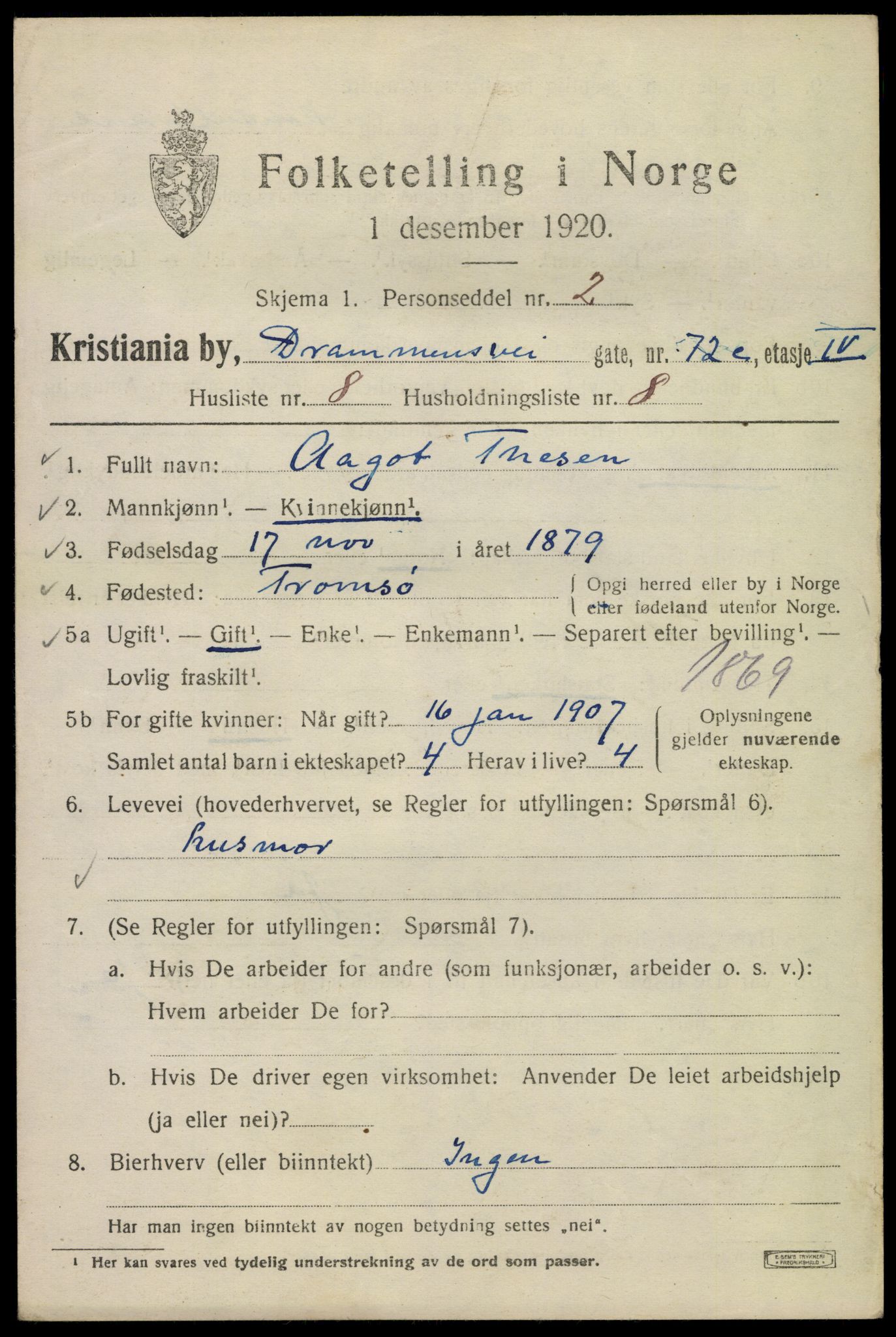 SAO, 1920 census for Kristiania, 1920, p. 202437